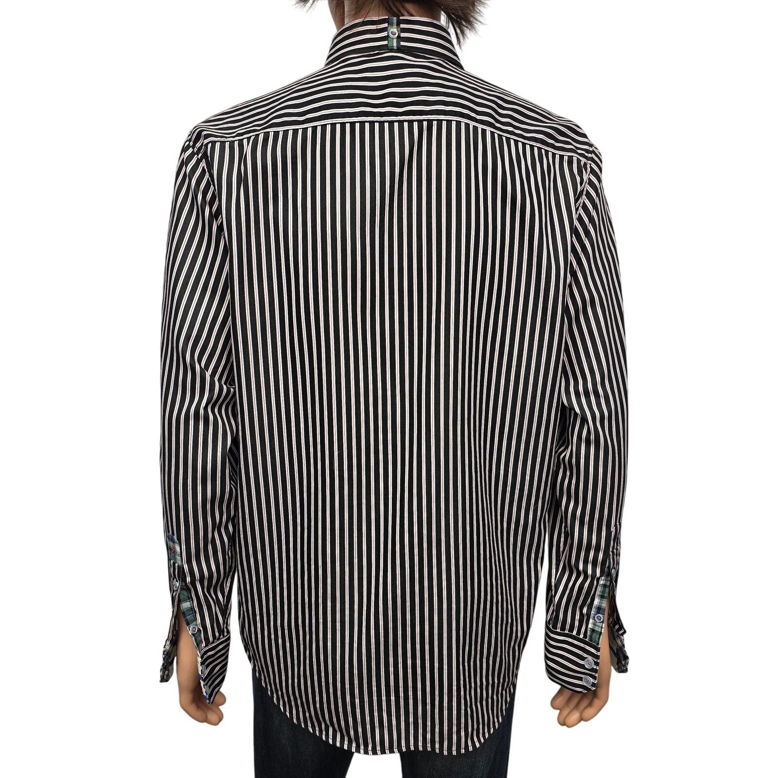 Robert Graham Robert Graham X Anniversary Shirt Flip Cuffs Stripe Tailored Size US XL / EU 56 / 4 - 10 Thumbnail