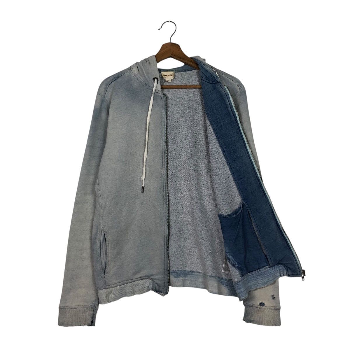Diesel Diesel Washed Blue Full Zip Hoodie Size US S / EU 44-46 / 1 - 13 Thumbnail