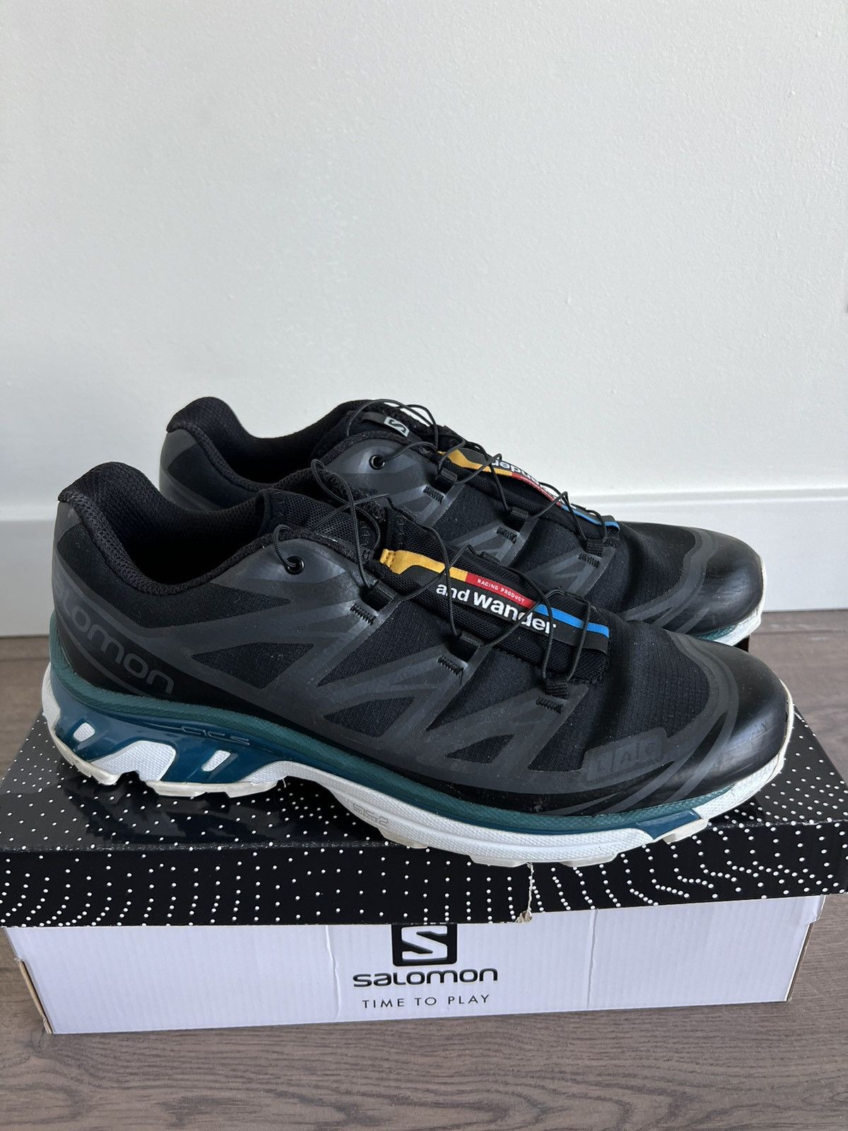And Wander × Salomon And Wander x Salomon XT-6 Black Deep Teal 11 Size US 11 / EU 44 - 2 Thumbnail