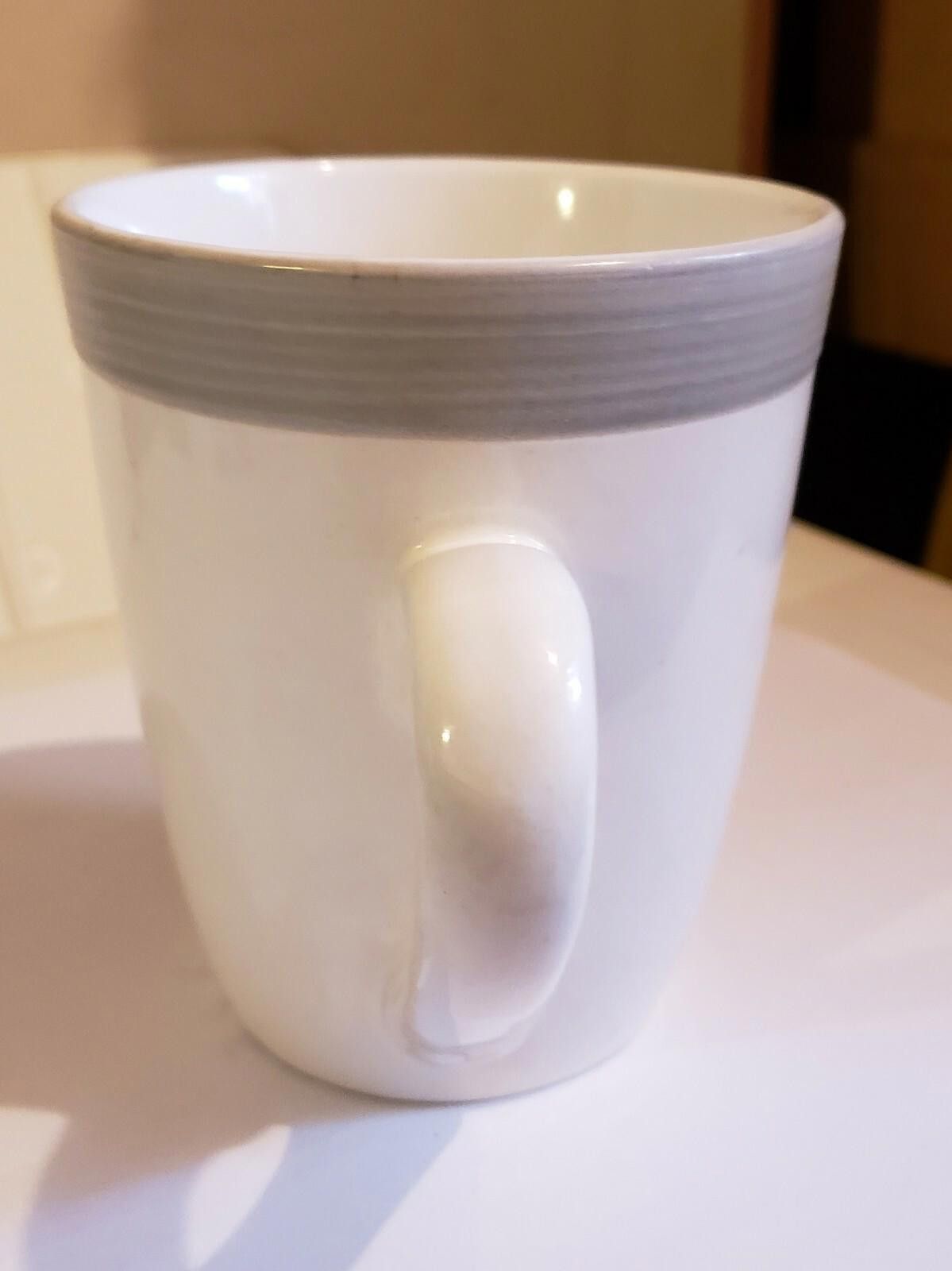 Other (Set of 4) Home Stoneware Mugs Ivory With Gray Trim. Size ONE SIZE - 4 Thumbnail