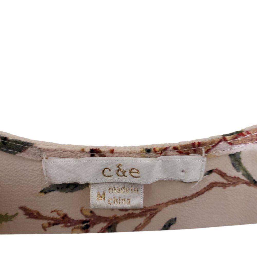 Designer CT199 Ladies C & E V-neck Open Shoulder Floral Blouse M Size M / US 6-8 / IT 42-44 - 3 Thumbnail