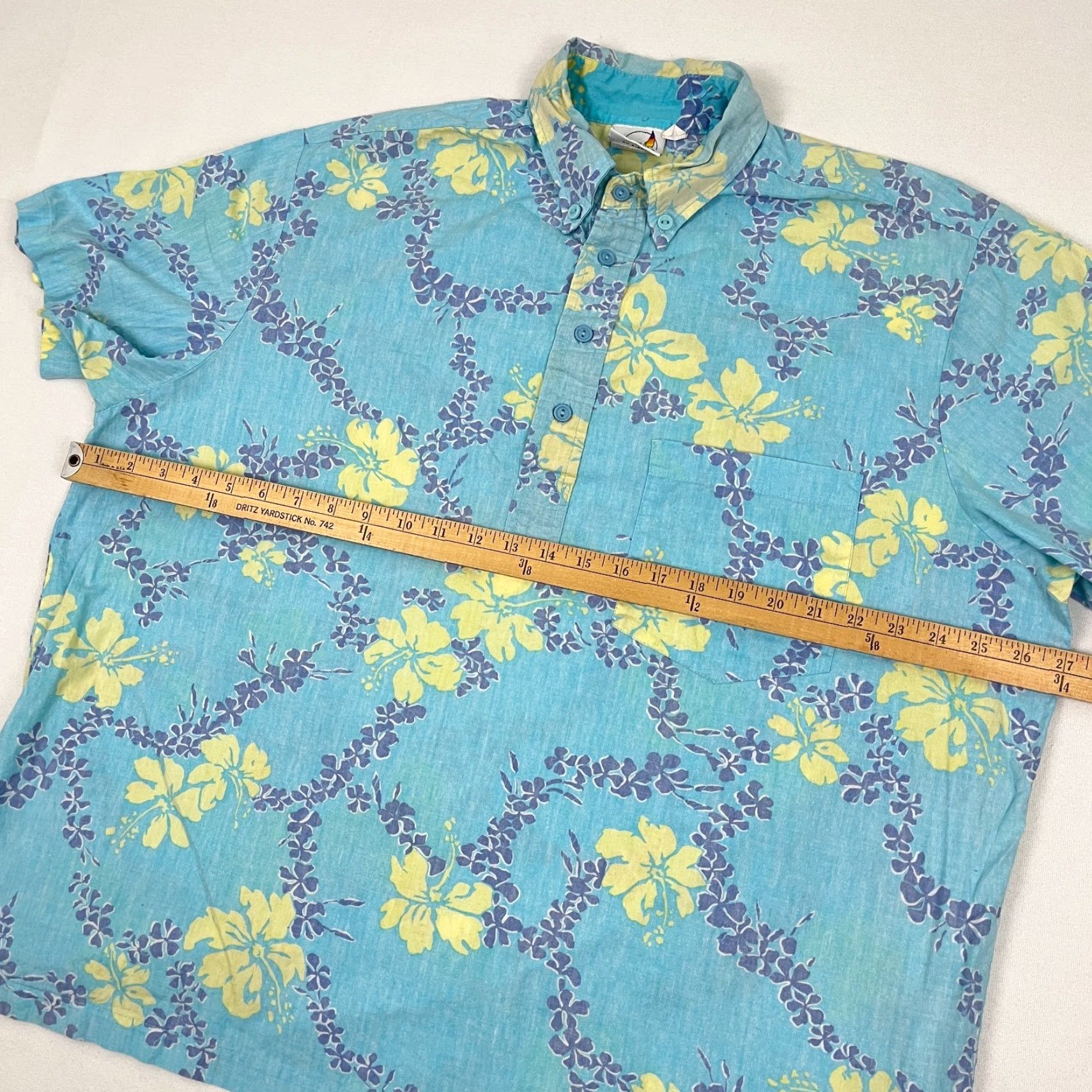 Vintage VTG Hobie Shirt Adult Mens XL Blue Floral Hawaiian Tropical Vacation 90s Button-Up Short Sleeve Cotton Size US XL / EU 56 / 4 - 4 Thumbnail