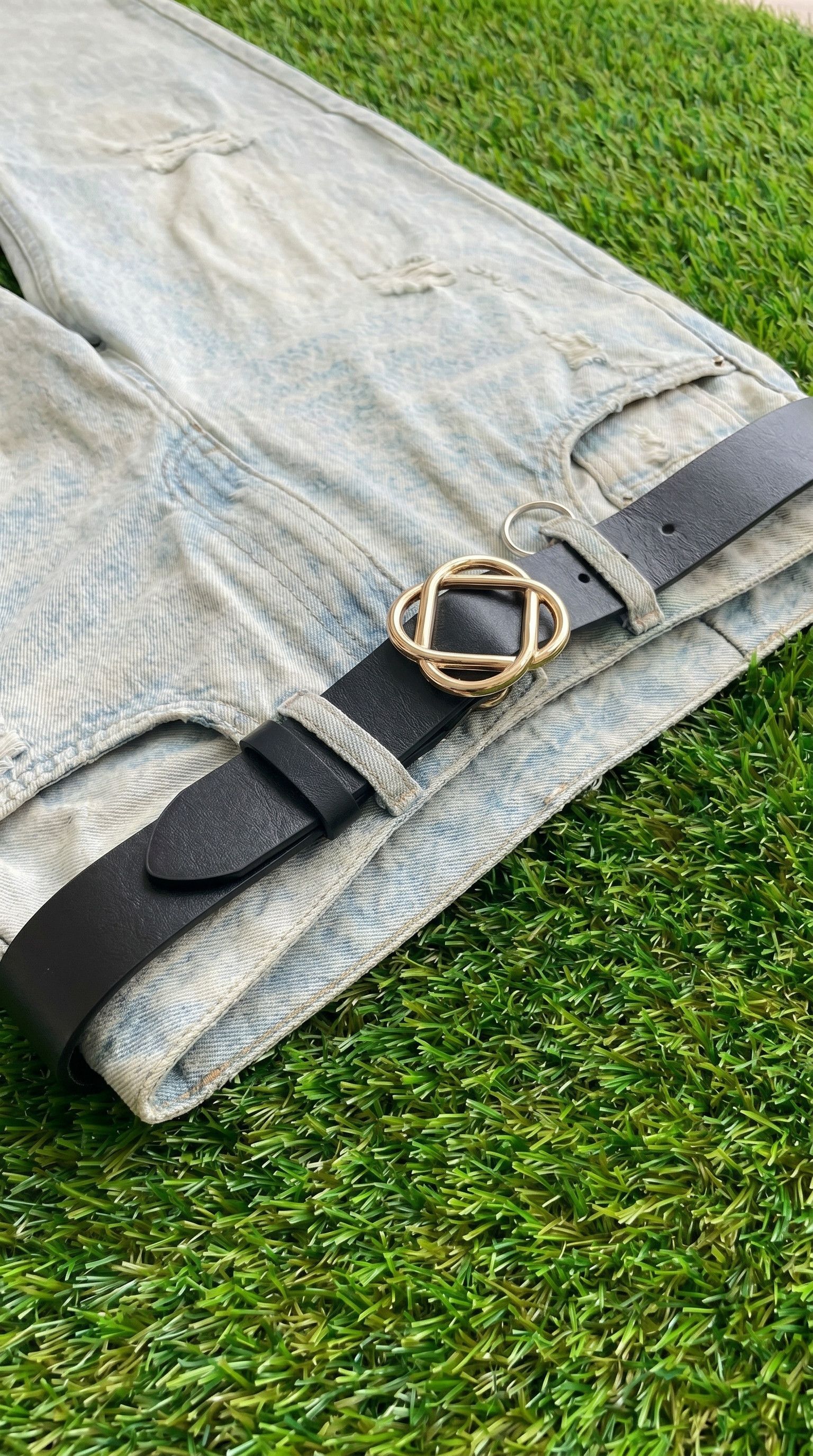 Other Black Gold Omni Buckle Statement Belt Size ONE SIZE - 2 Thumbnail