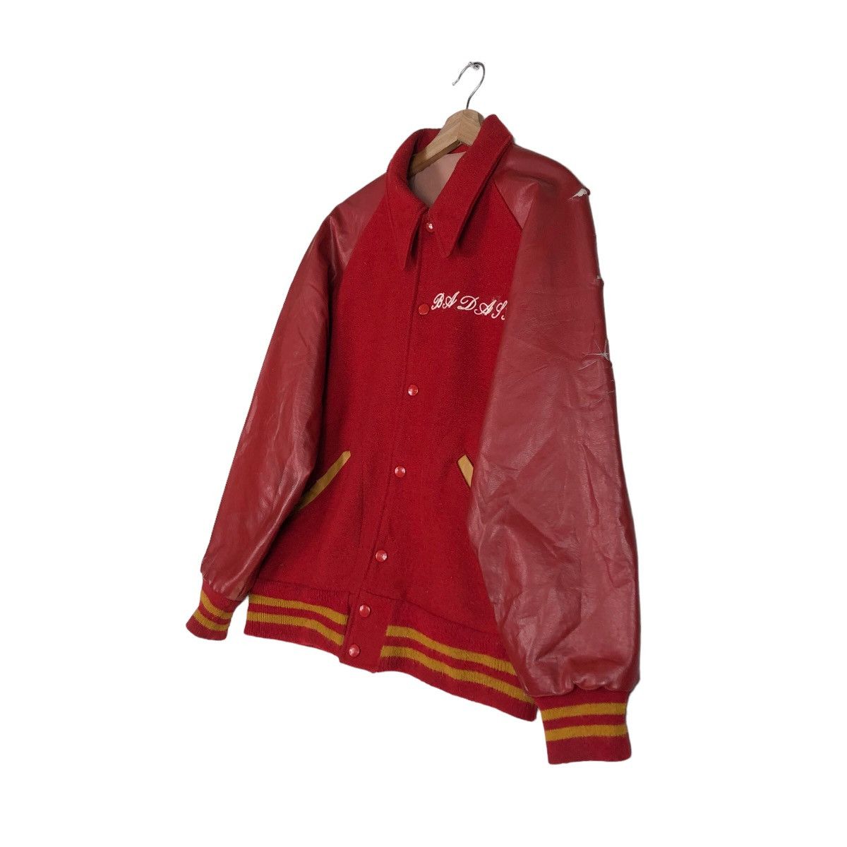 Japanese Brand 🔥VTG LEATHER VARSITY JACKET MILITARY TOYO ENTERPRISE Size US M / EU 48-50 / 2 - 2 Thumbnail