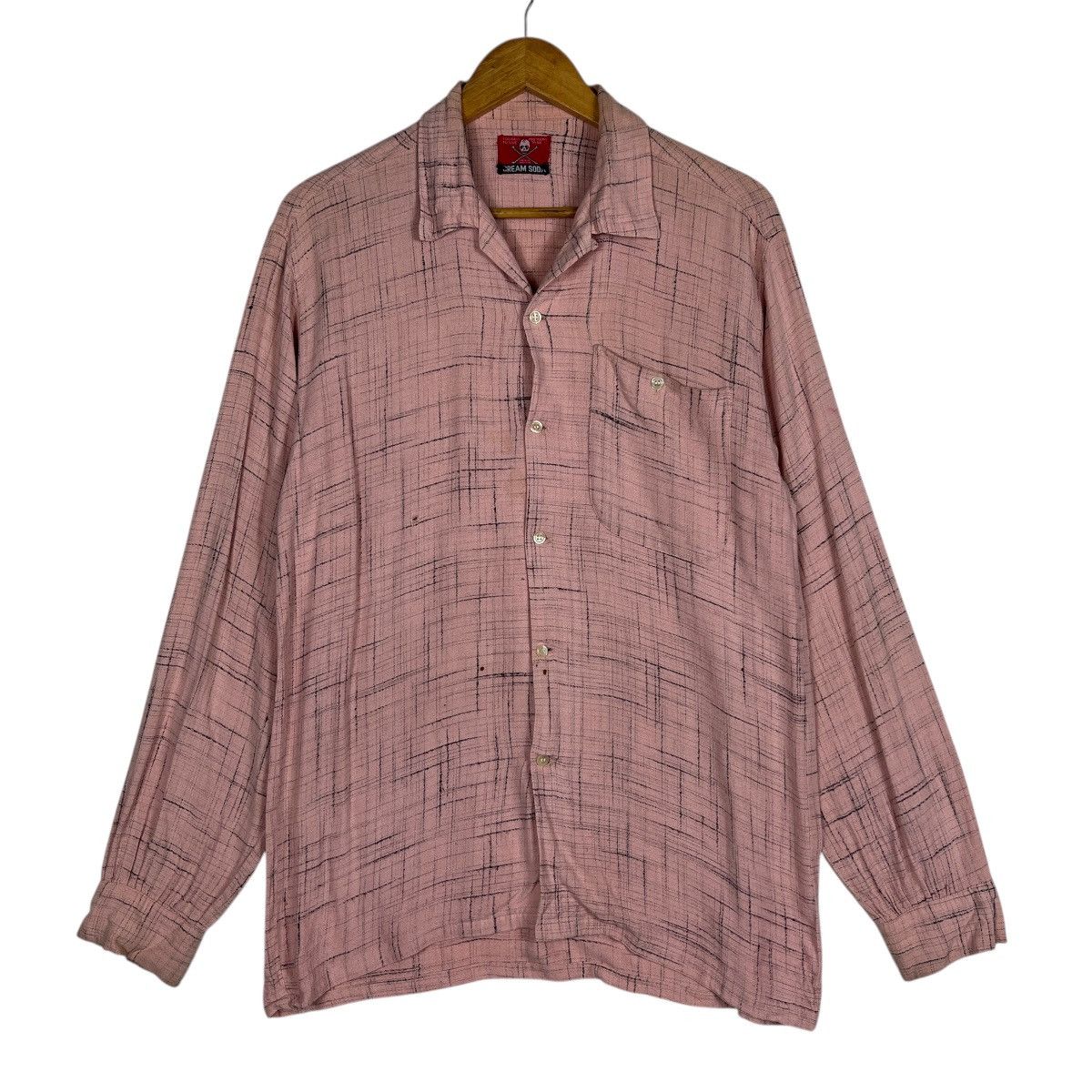 Japanese Brand 90s Vintage Cream Soda Rayon Long Sleeve Button Shirt Size US M / EU 48-50 / 2 - 1 Thumbnail