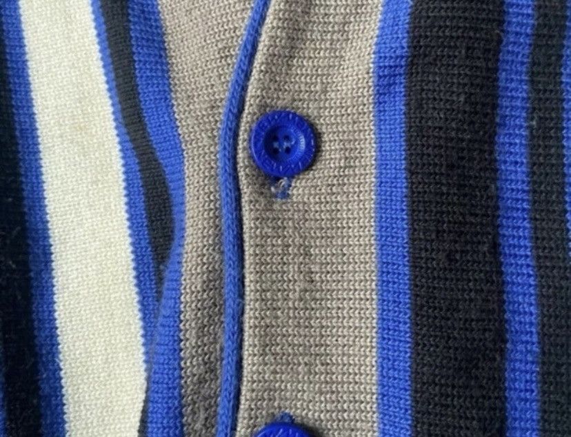 Designer Men Cardigan Sweater Knit Two Tone Blue New Man Medium Size US M / EU 48-50 / 2 - 6 Thumbnail