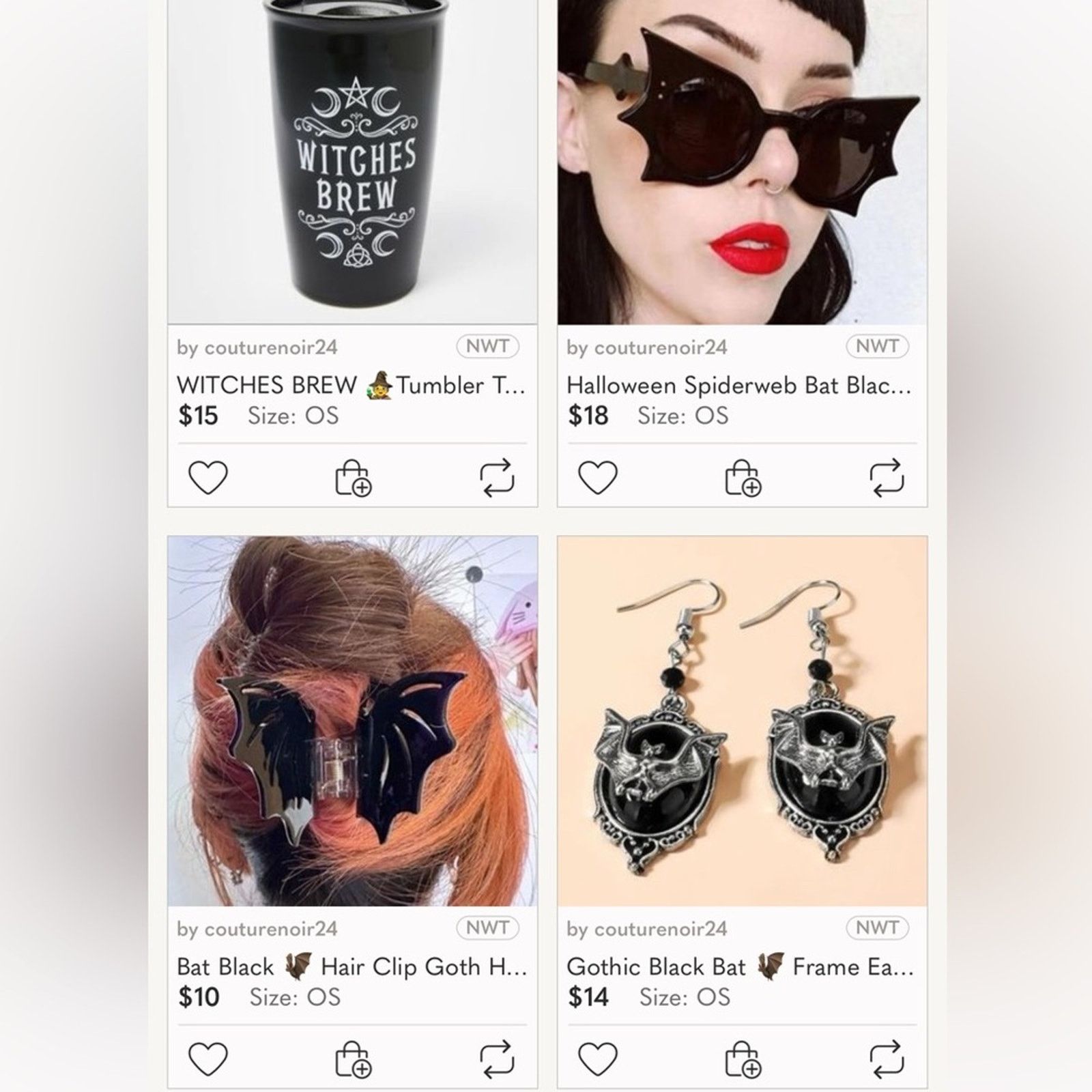 Other Spiderweb Bat Black Sunglasses Retro Pinup Goth Darkfem Size ONE SIZE - 6 Thumbnail