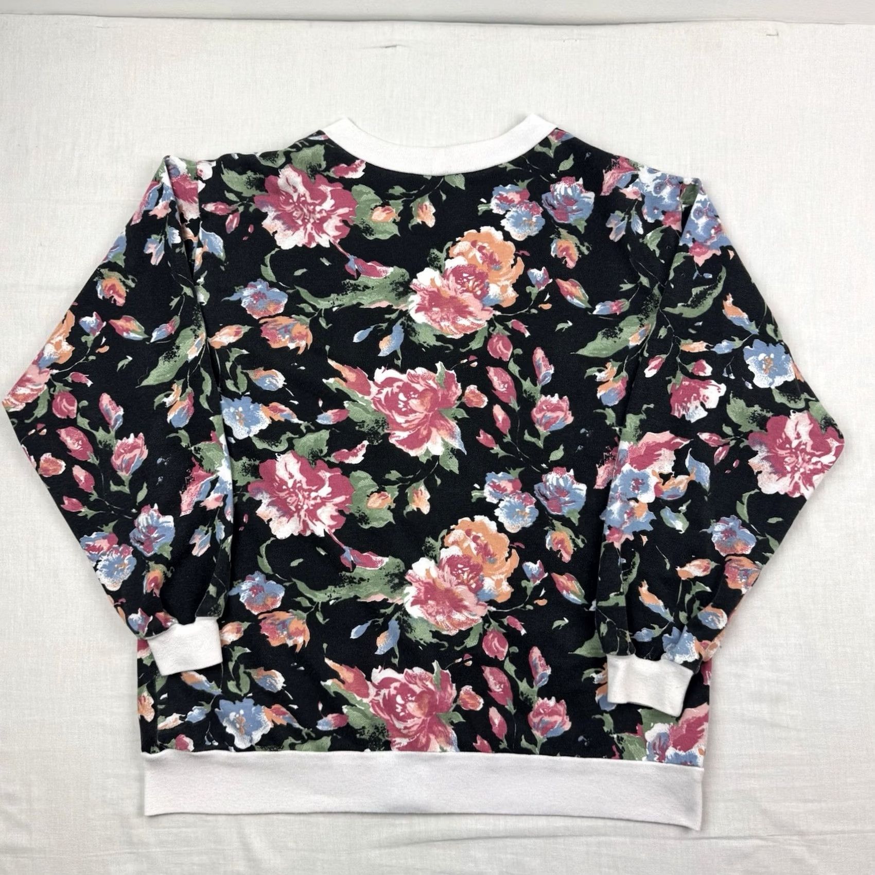 Vintage VINTAGE Floral Cardigan Womens L Button-Up V-Neck 80s 90s Nature Black Cotton Blend Floral Pattern Shirts Womens B 80s 90s Size L / US 10 / IT 46 - 8 Thumbnail