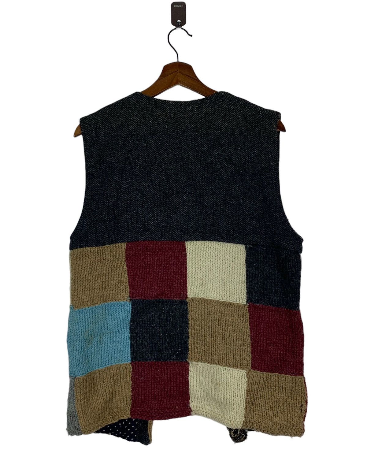 Designer × Vintage VINTAGE PATCH WORK VEST WOOL KNIT Size US M / EU 48-50 / 2 - 6 Thumbnail
