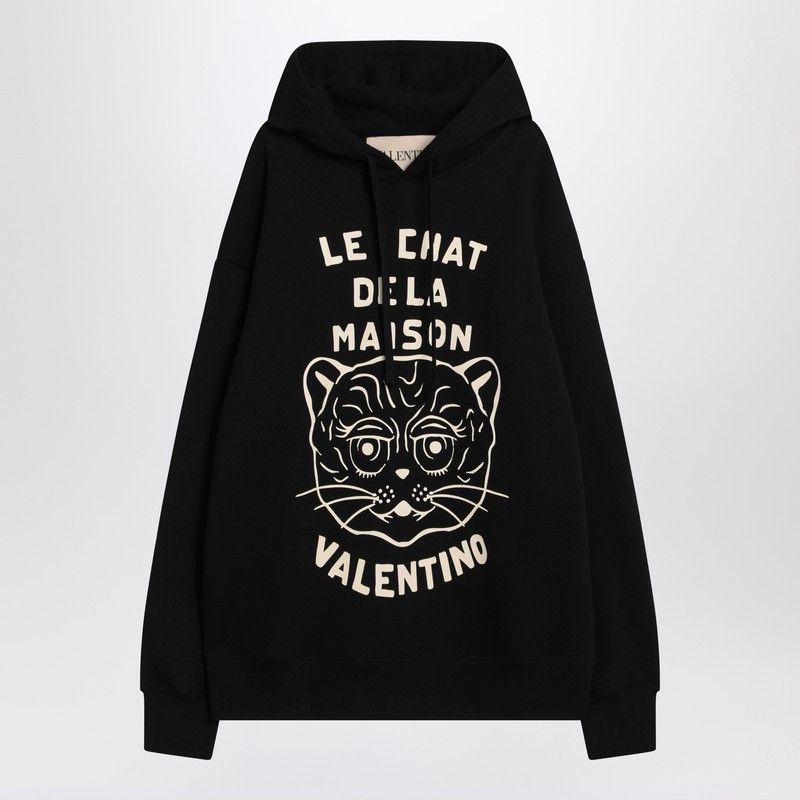 Valentino Valentino Black Sweatshirt With Le Chat De La Maison Patch Size US L / EU 52-54 / 3 - 1 Thumbnail