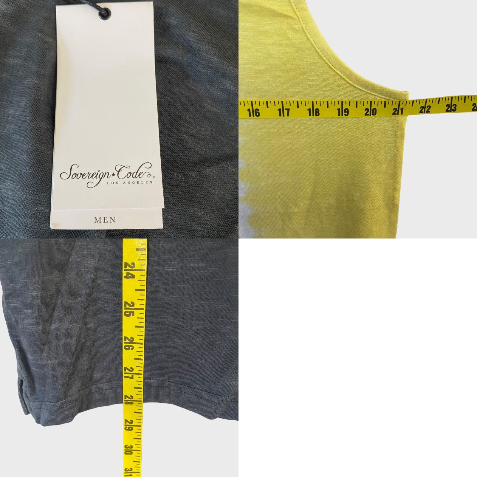 Sovereign Code Sovereign Code Tank Top Athletic Fit Gray White Yellow Tie Dye Men Medium Size US M / EU 48-50 / 2 - 8 Thumbnail