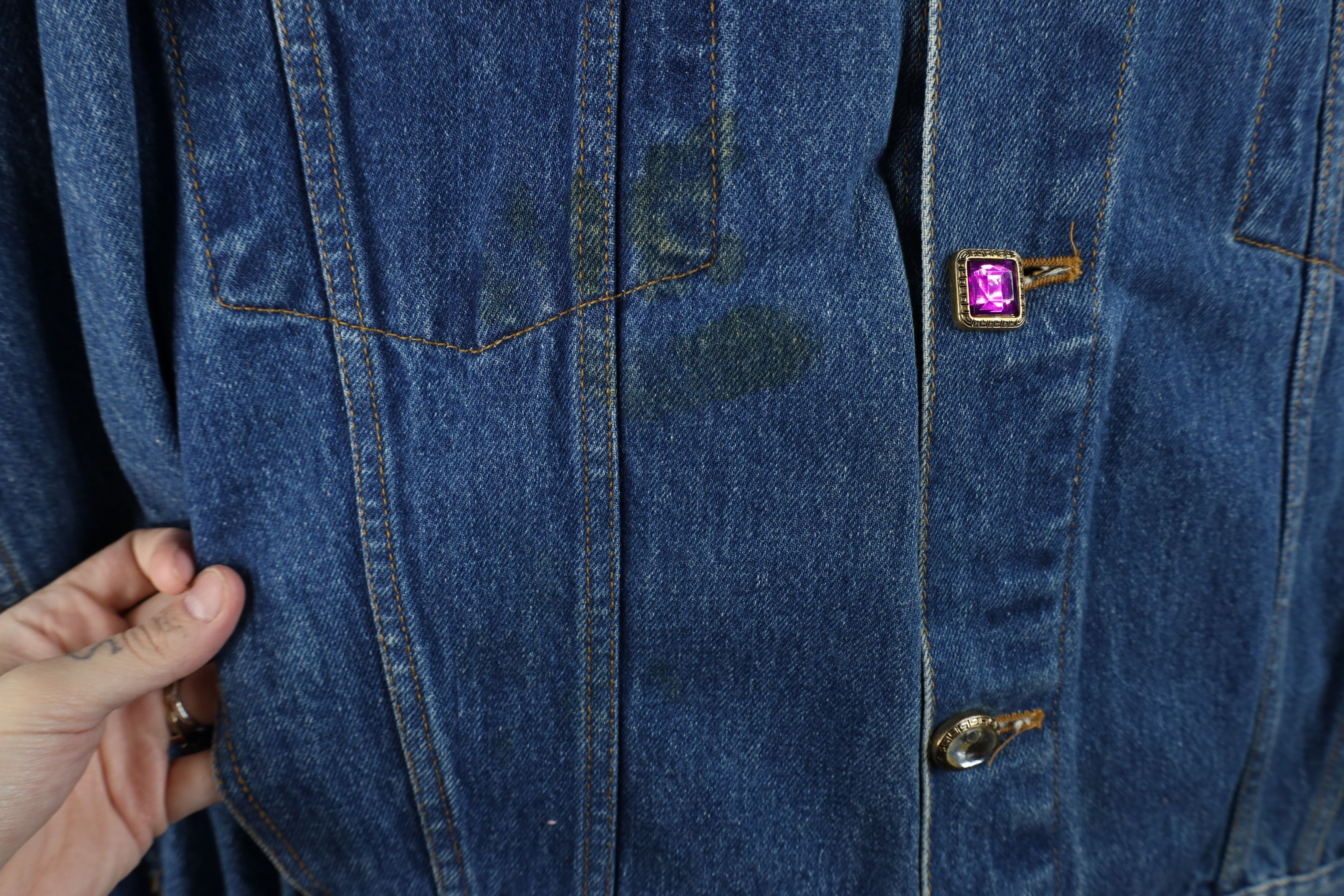 Vintage Vintage 90s Streetwear Jeweled Denim Jean Trucker Jacket Size XL / US 12-14 / IT 48-50 - 4 Thumbnail