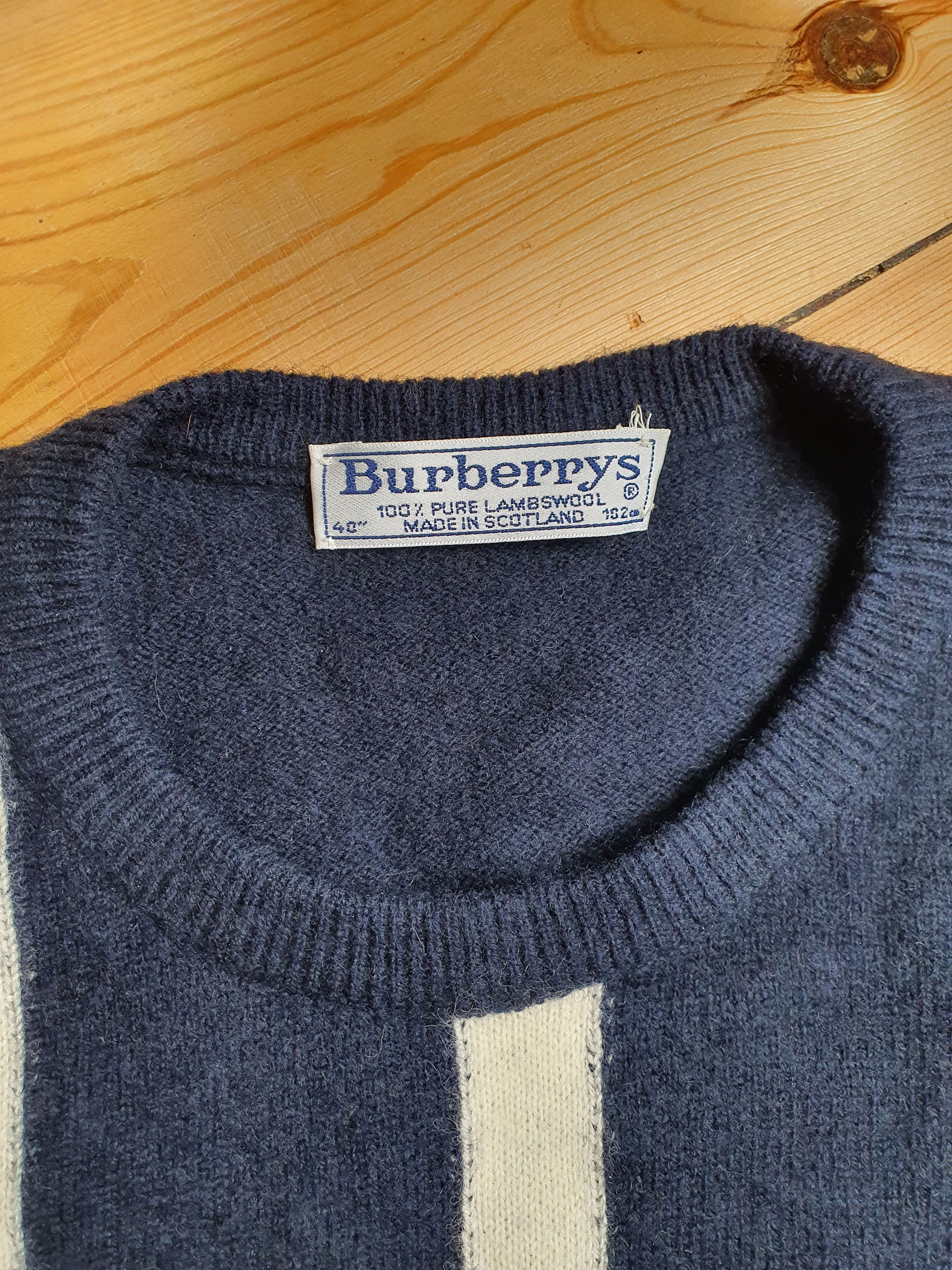 Burberry × Vintage Vintage Burberrys Knit Sweater 90s Size US L / EU 52-54 / 3 - 3 Thumbnail