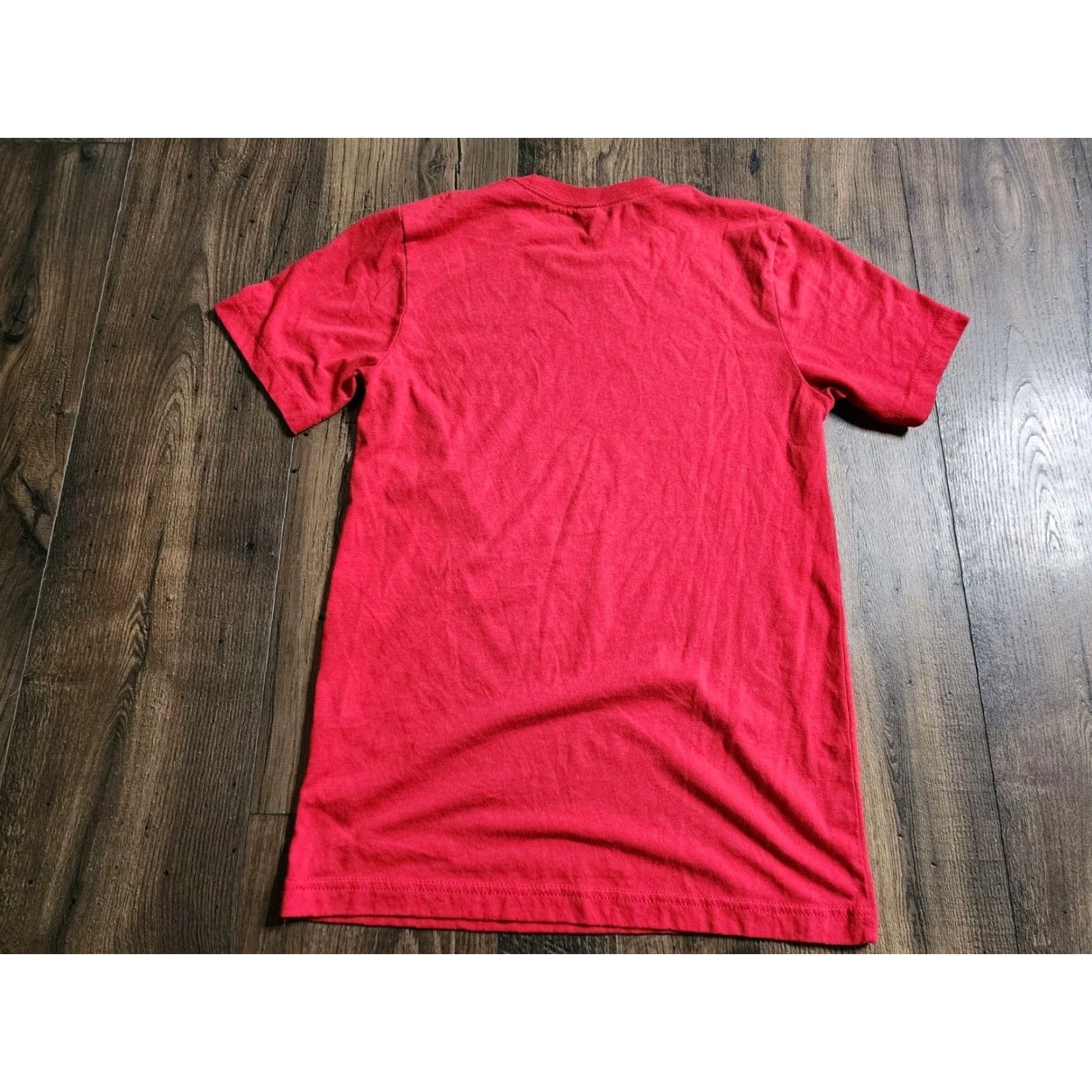 Vintage Womens S Canvas T-Shirt Crew Neck Short Sleeve Red Cotton Polyester Basic Winter 90s? Size S / US 4 / IT 40 - 2 Thumbnail