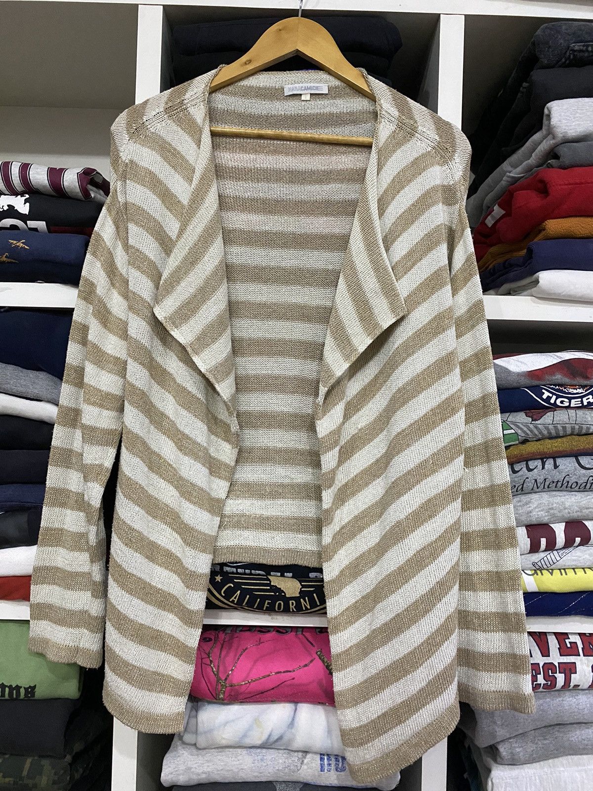 Japanese Brand × Vintage Naracamice Stripe Cardigan Size L / US 10 / IT 46 - 2 Thumbnail