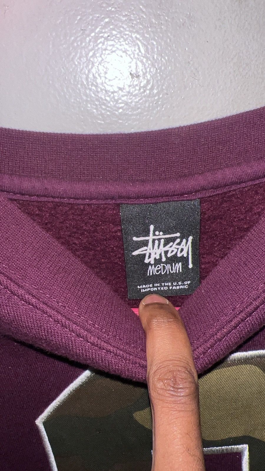 Stussy Big S purple camo crew neck. Size US M / EU 48-50 / 2 - 2 Thumbnail