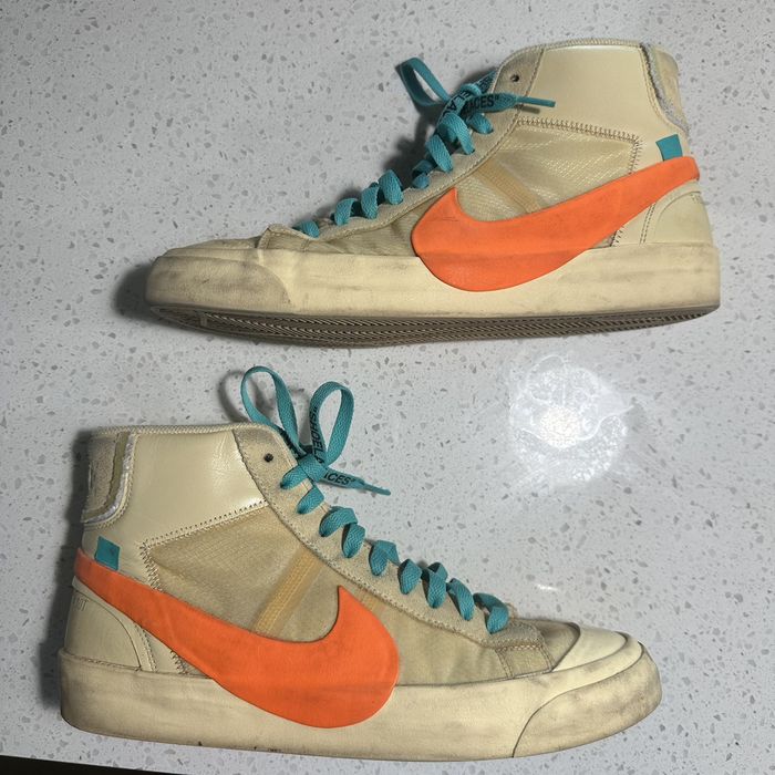 Nike blazer off online white beige