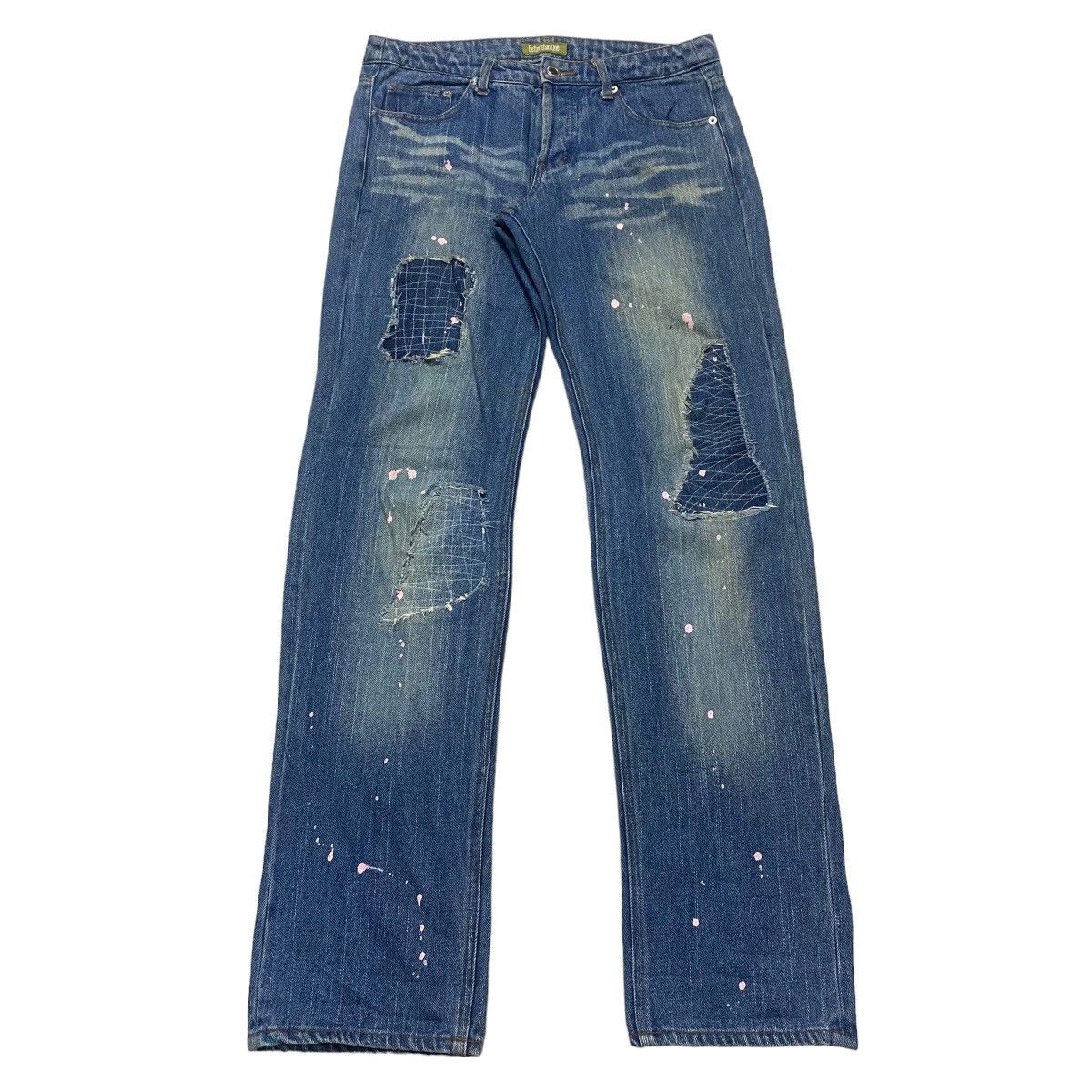 image of Better Then One Denim Patchwork Painter Jeans in Blue, Men's (Size 30)