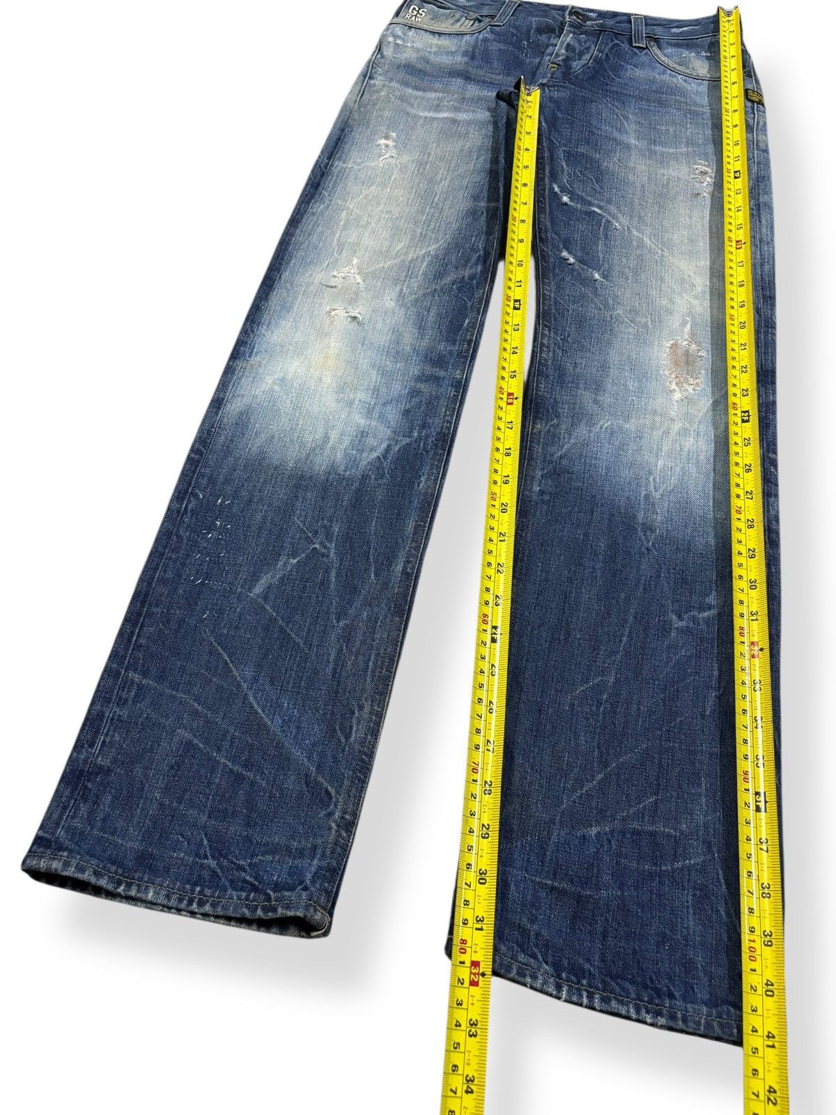 G-Star Vintage GStar Raw GS01 Distressed Grunge Jeans Made in Italy Size US 30 / EU 46 - 15 Thumbnail