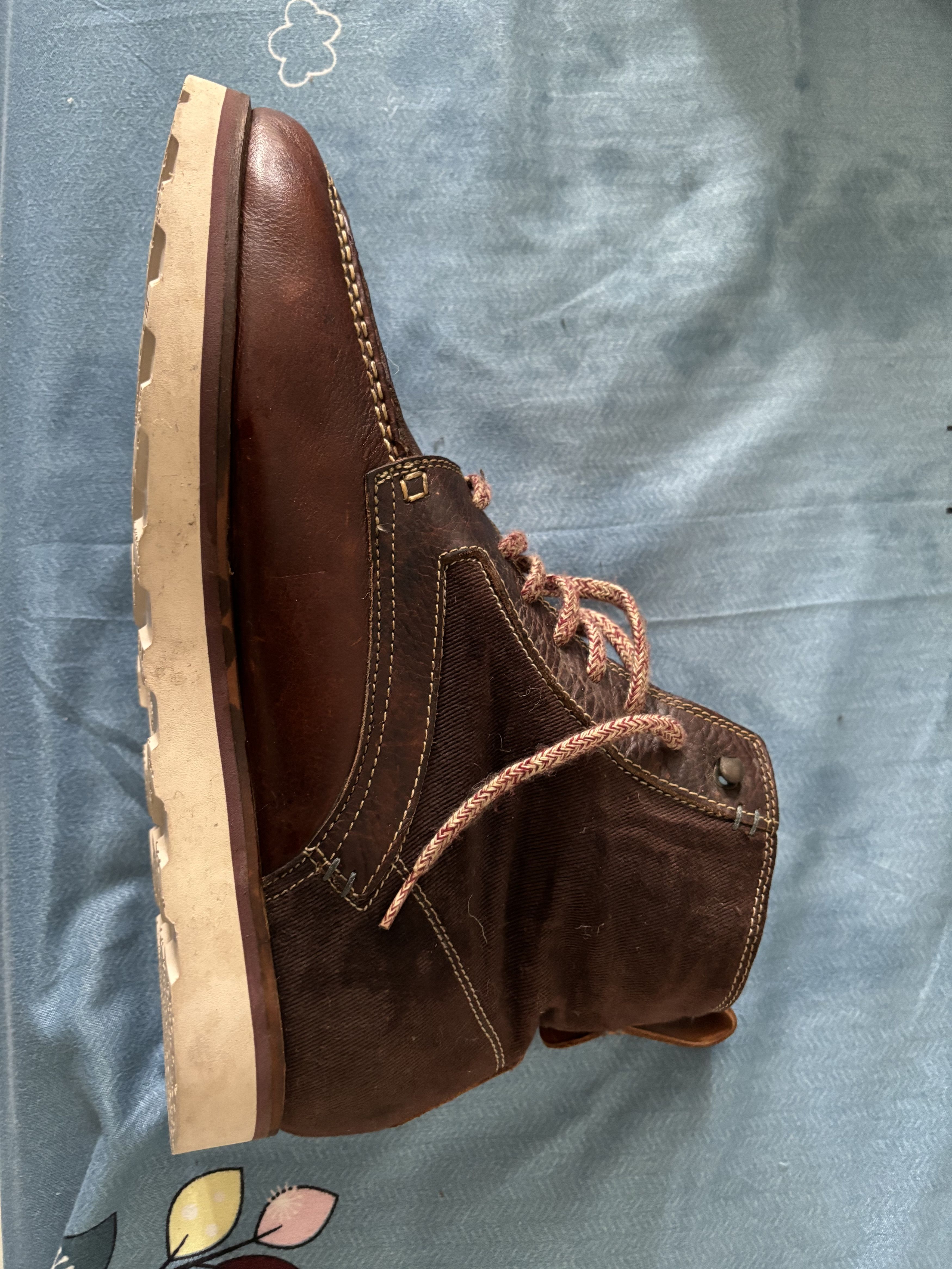 Barbour × Ted Baker Ted Baker Leather Waxed Canvas Moc Toe Boots Size US 11 / EU 44 - 4 Thumbnail