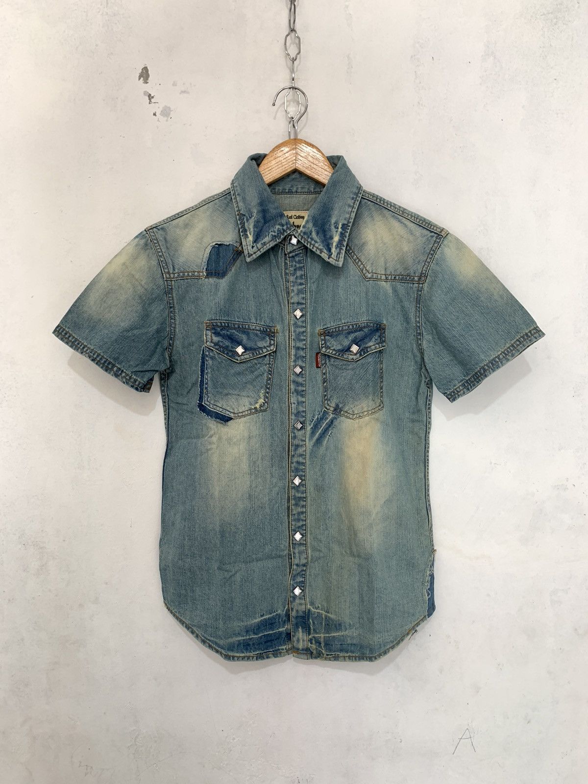 If Six Was Nine × JACKROSE × Le Grande Bleu (L.G.B.) Jack rose distressed wash western shirt Size US M / EU 48-50 / 2 - 1 Thumbnail
