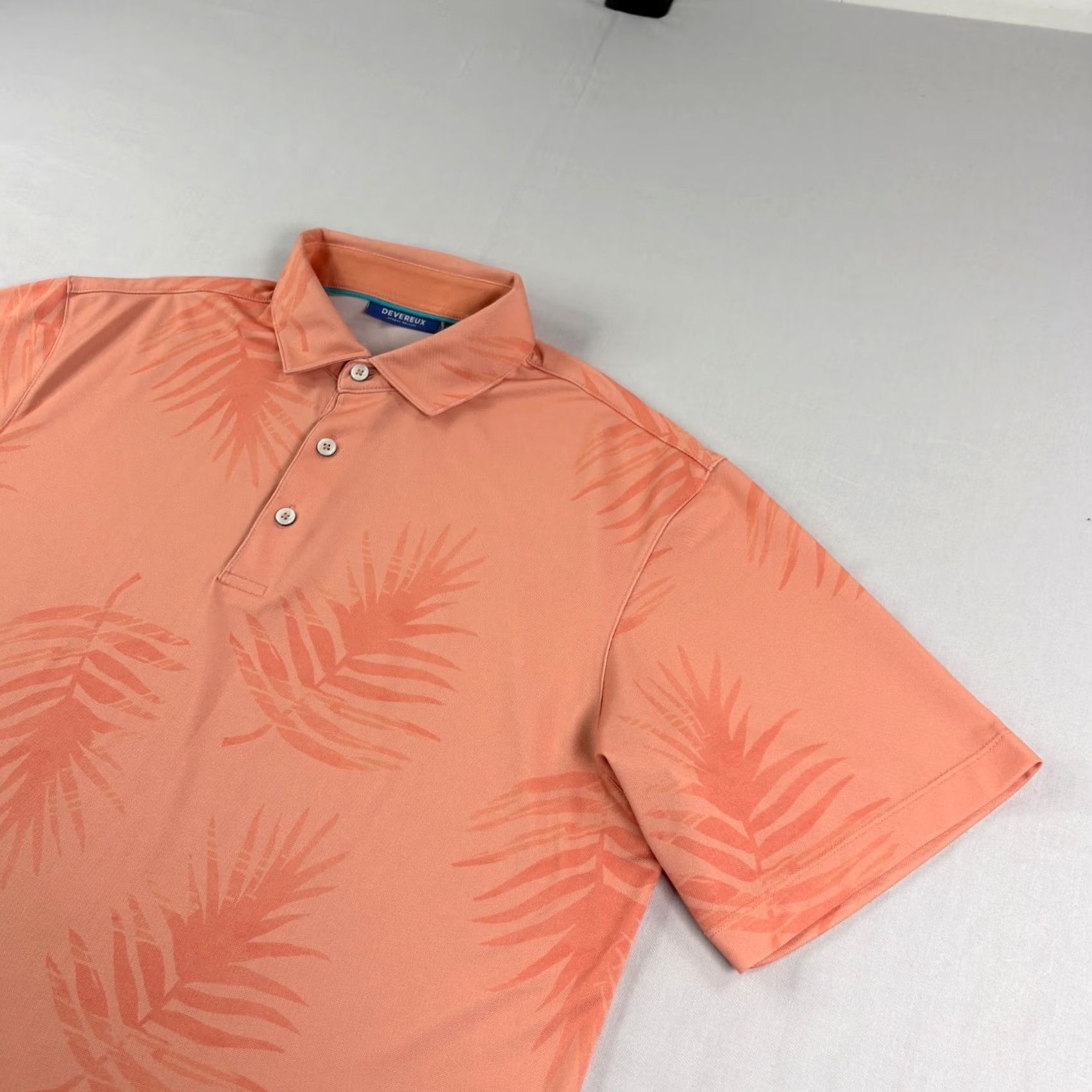 Vintage VINTAGE Devereux Golf Shirt Mens Medium Orange Floral Polo Stretch Performance Size US M / EU 48-50 / 2 - 2 Thumbnail