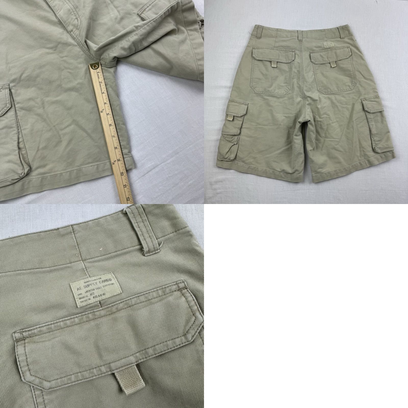 American Eagle Outfitters VINTAGE American Eagle Cargo Shorts Adult 31 Khaki Grunge Y2K Phone Pocket Relax Mens Size US 31 - 8 Thumbnail