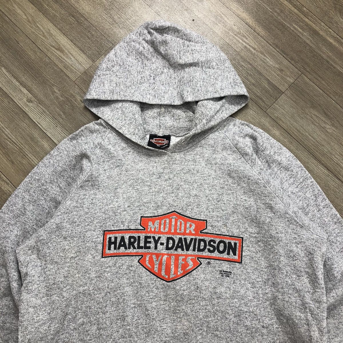 Harley Davidson × Vintage Vintage 1990s Harley Davidson 3D Emblem Spell Out Hoodie Size US XL / EU 56 / 4 - 2 Thumbnail