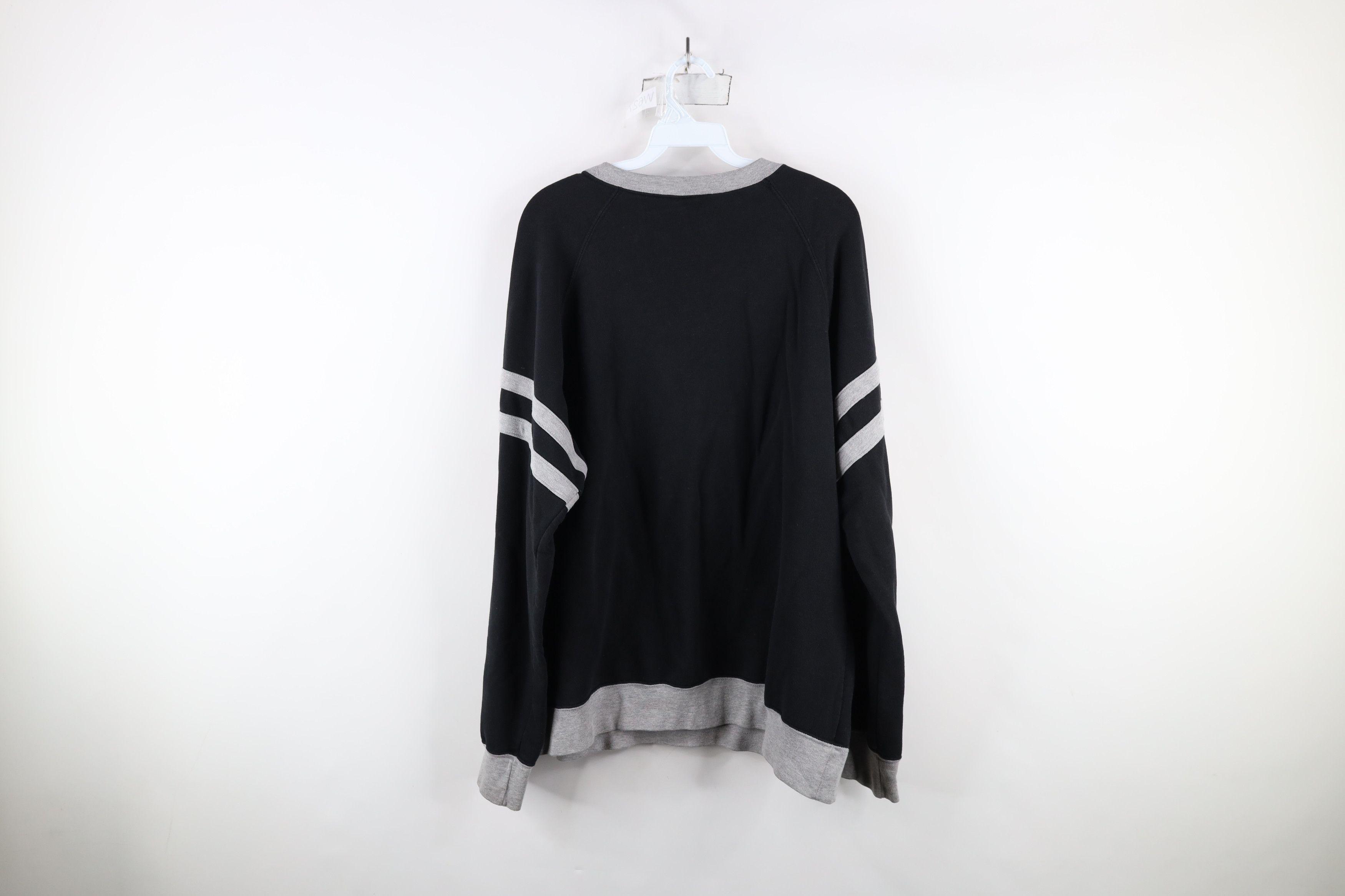 Vintage Vintage 90s Streetwear Striped Crewneck Sweatshirt Black Size US XL / EU 56 / 4 - 11 Thumbnail