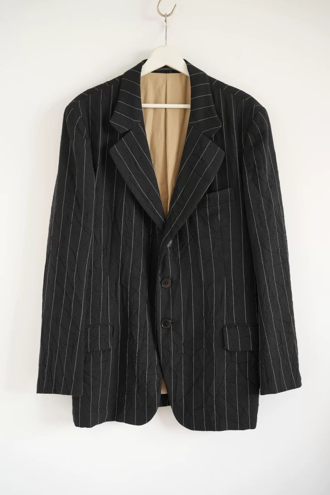Yohji Yamamoto yohji yamamoto striped wool suit jacket Size US S / EU 44-46 / 1 - 1 Thumbnail