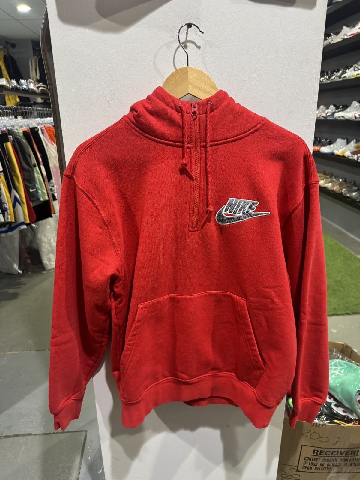 Nike × Supreme Supreme Nike Snakeskin Swoosh Logo Hoodie Red Size US S / EU 44-46 / 1 - 1 Thumbnail