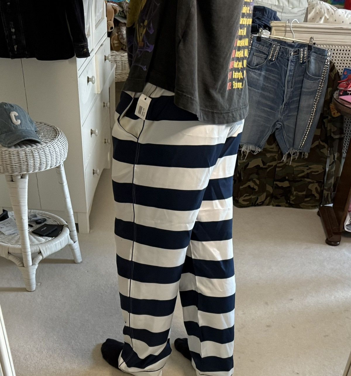 Dolce & Gabbana Dloce & Gabbana silk stripe sailor pants blue white 😍😍😍 Size US 30 / EU 46 - 25 Thumbnail
