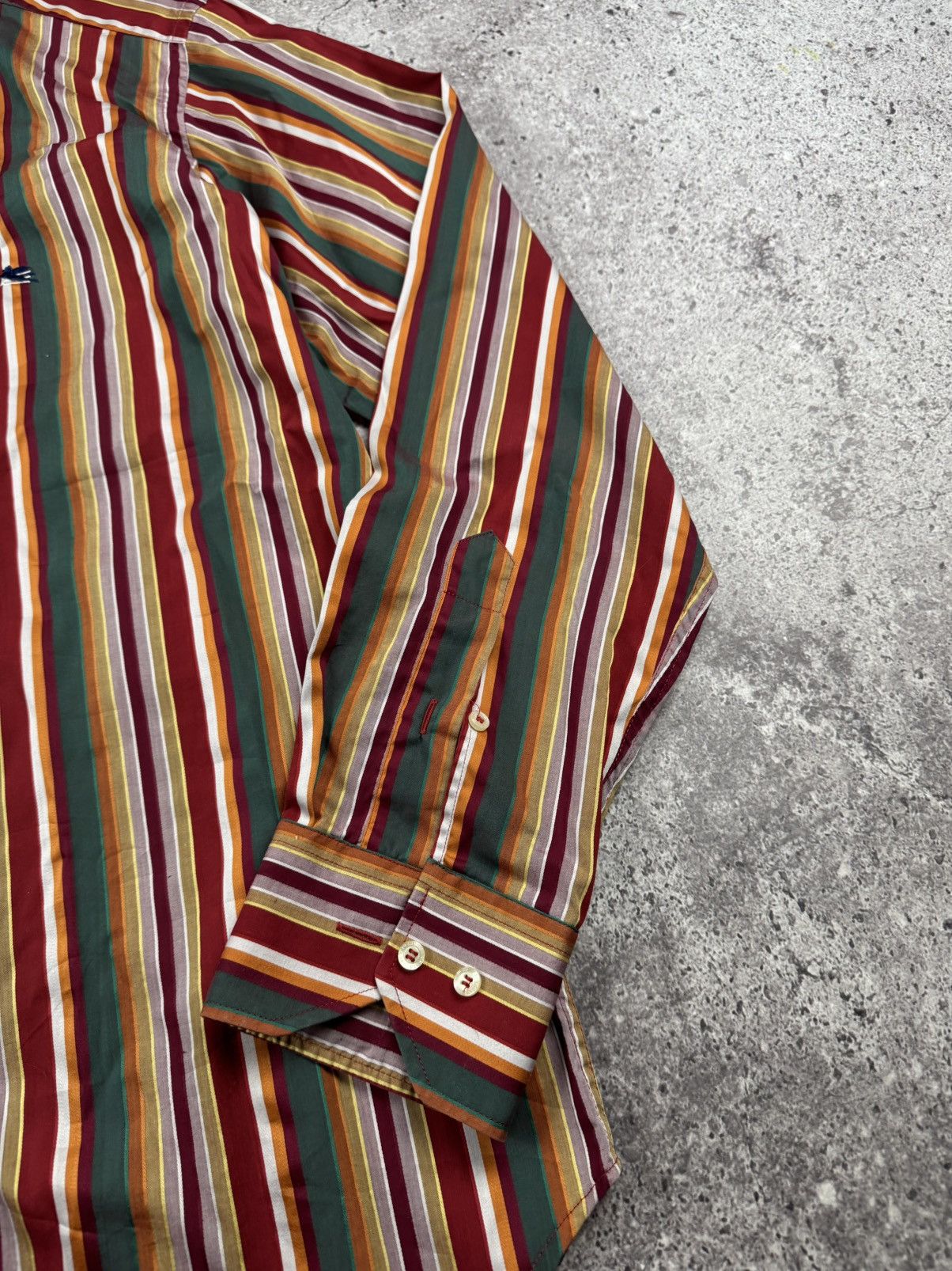 Etro Etro MultiColor Stripe Cotton Button Up Long Sleeve Shirt Size US L / EU 52-54 / 3 - 5 Thumbnail