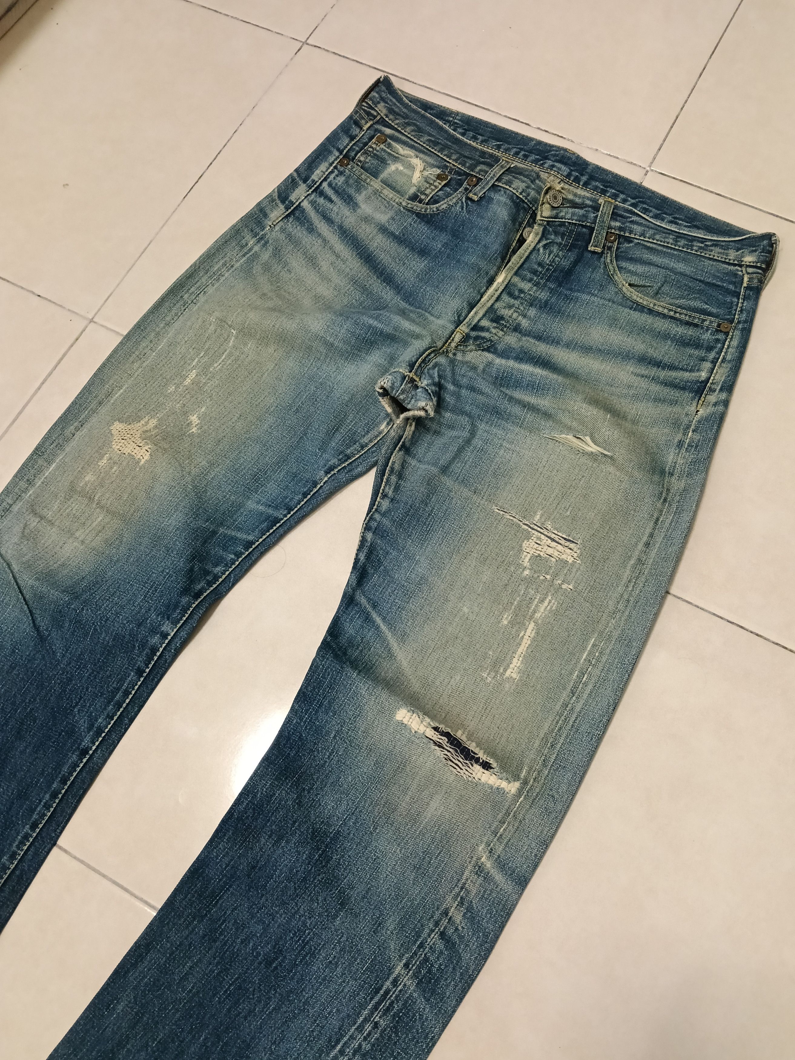 Blue Blue Japan 💥Flared Tabloid News Selvedge Japanese Denim💥💥 Size US 34 / EU 50 - 1 Thumbnail