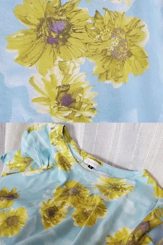 Burberry Burberry Summer Blue Floral Short Sleeve T-Shirt. Size M / US 6-8 / IT 42-44 - 6 Thumbnail