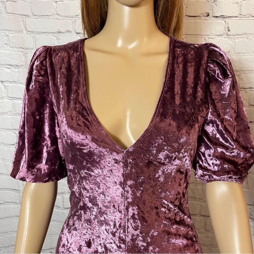 Free People New Free People Don't You Wish Velvet Purple Bodysuit Size Size XS / US 0-2 / IT 36-38 - 4 Thumbnail