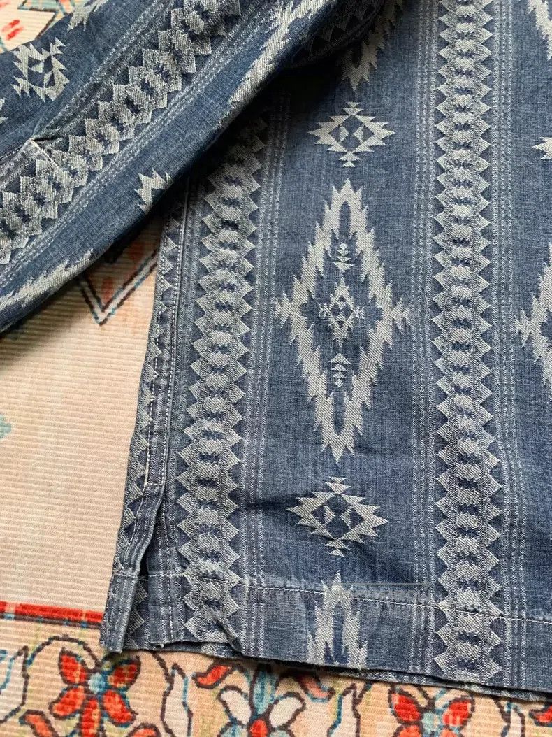 RRL Ralph Lauren RRL Ralph Lauren Men's indigo dyed Southwest Indian workwe Size US XS / EU 42 / 0 - 4 Thumbnail