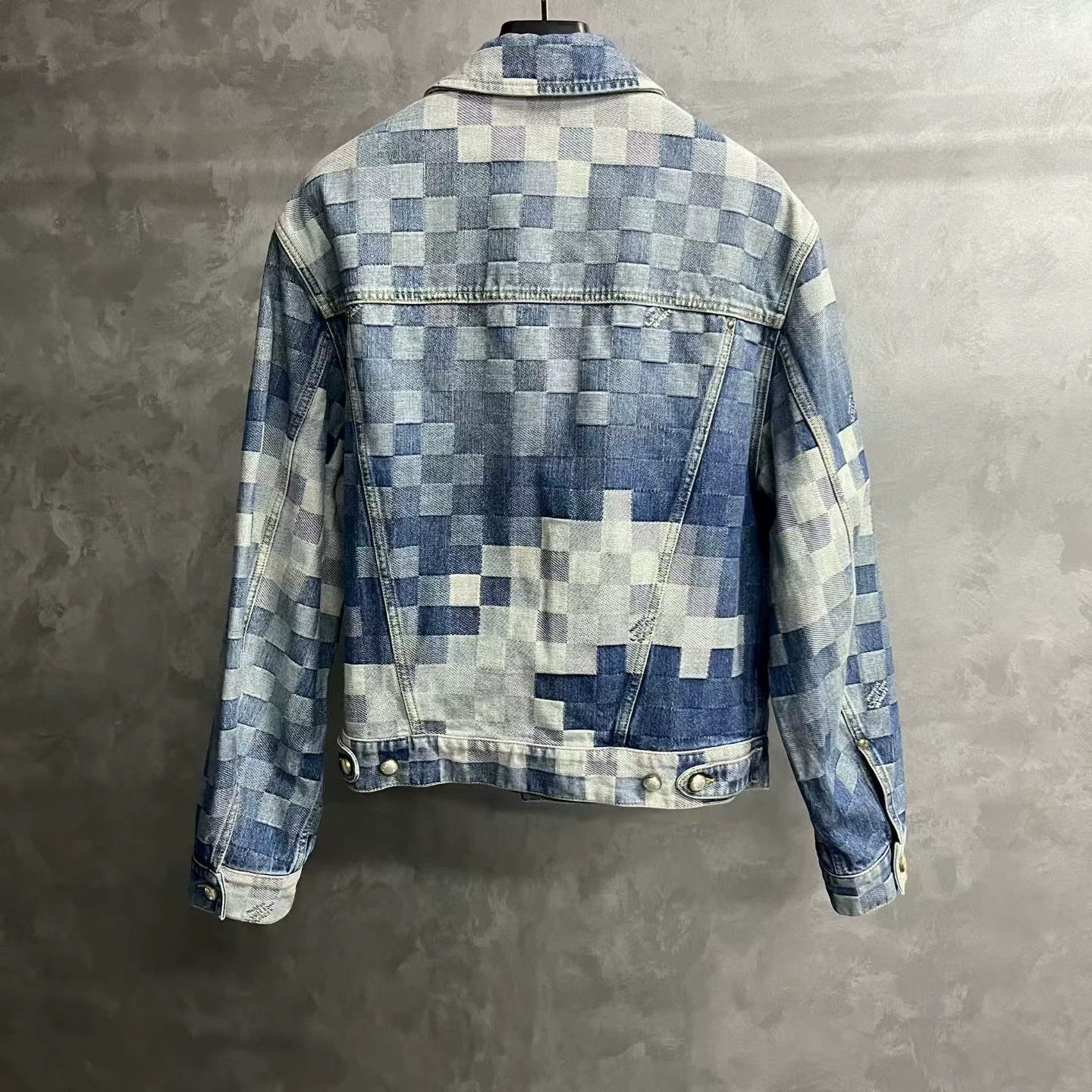 Louis Vuitton Louis Vuitton Blue Mosaic Print Single-Breasted Denim Jacket Size US L / EU 52-54 / 3 - 2 Thumbnail