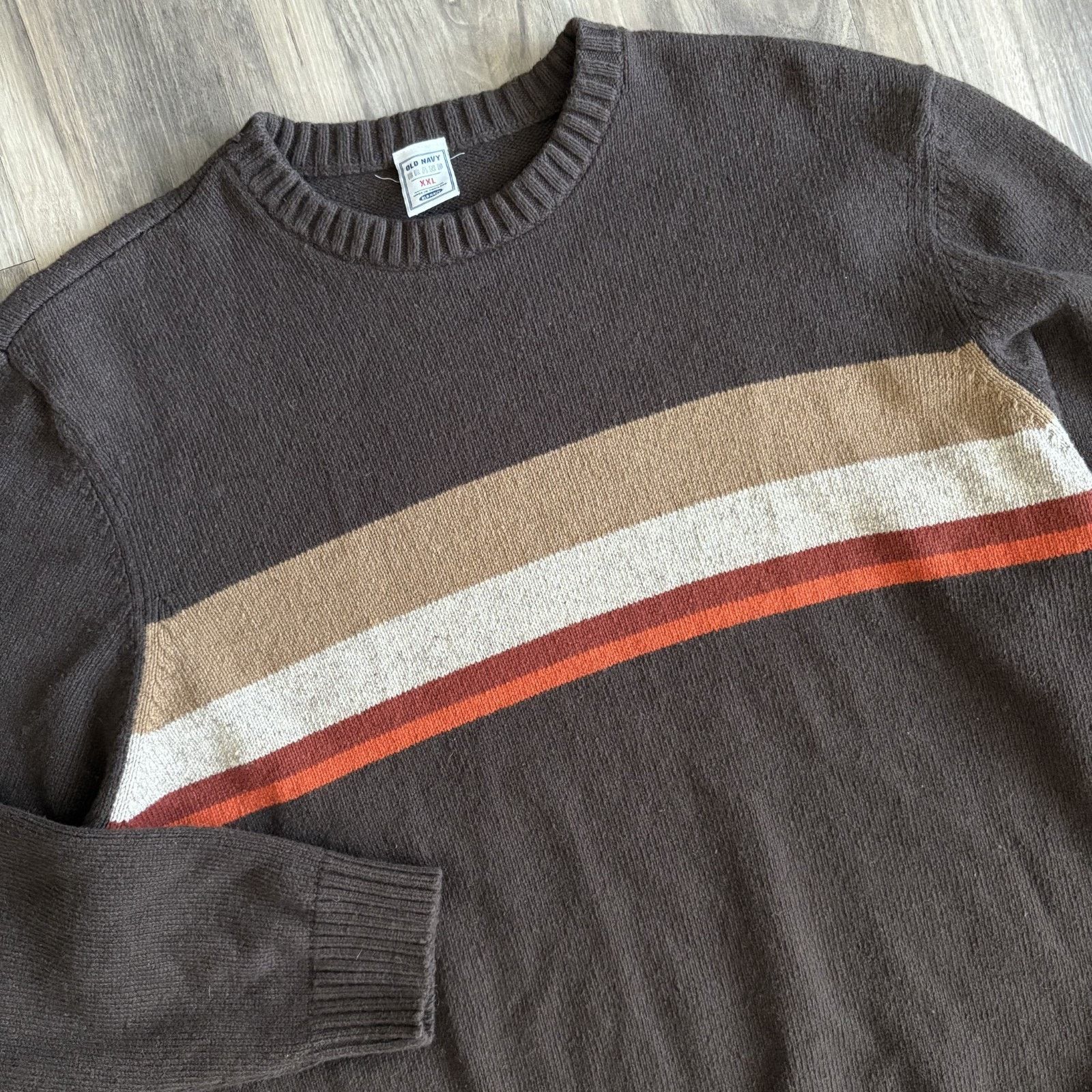 Vintage Vintage Striped Sweater Men's Size XL Y2K Brown Snowboarding Size US XL / EU 56 / 4 - 1 Thumbnail
