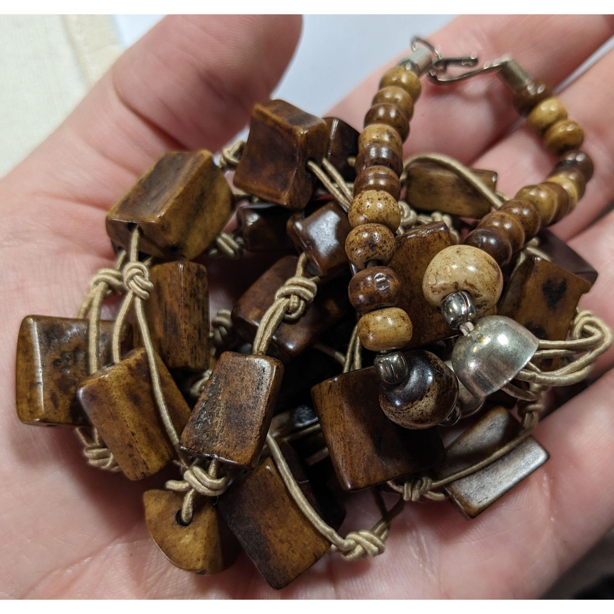 Other Vintage Rustic Brown Ox Bone Beaded Necklace Size ONE SIZE - 5 Thumbnail