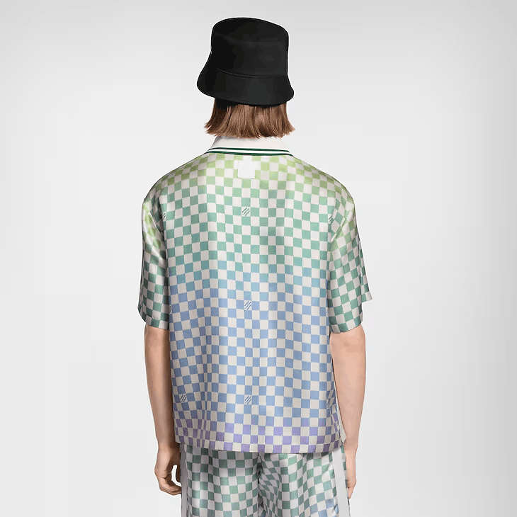 Louis Vuitton Damier Gradient Printed Silk Polo Shirt Size US XL / EU 56 / 4 - 3 Thumbnail