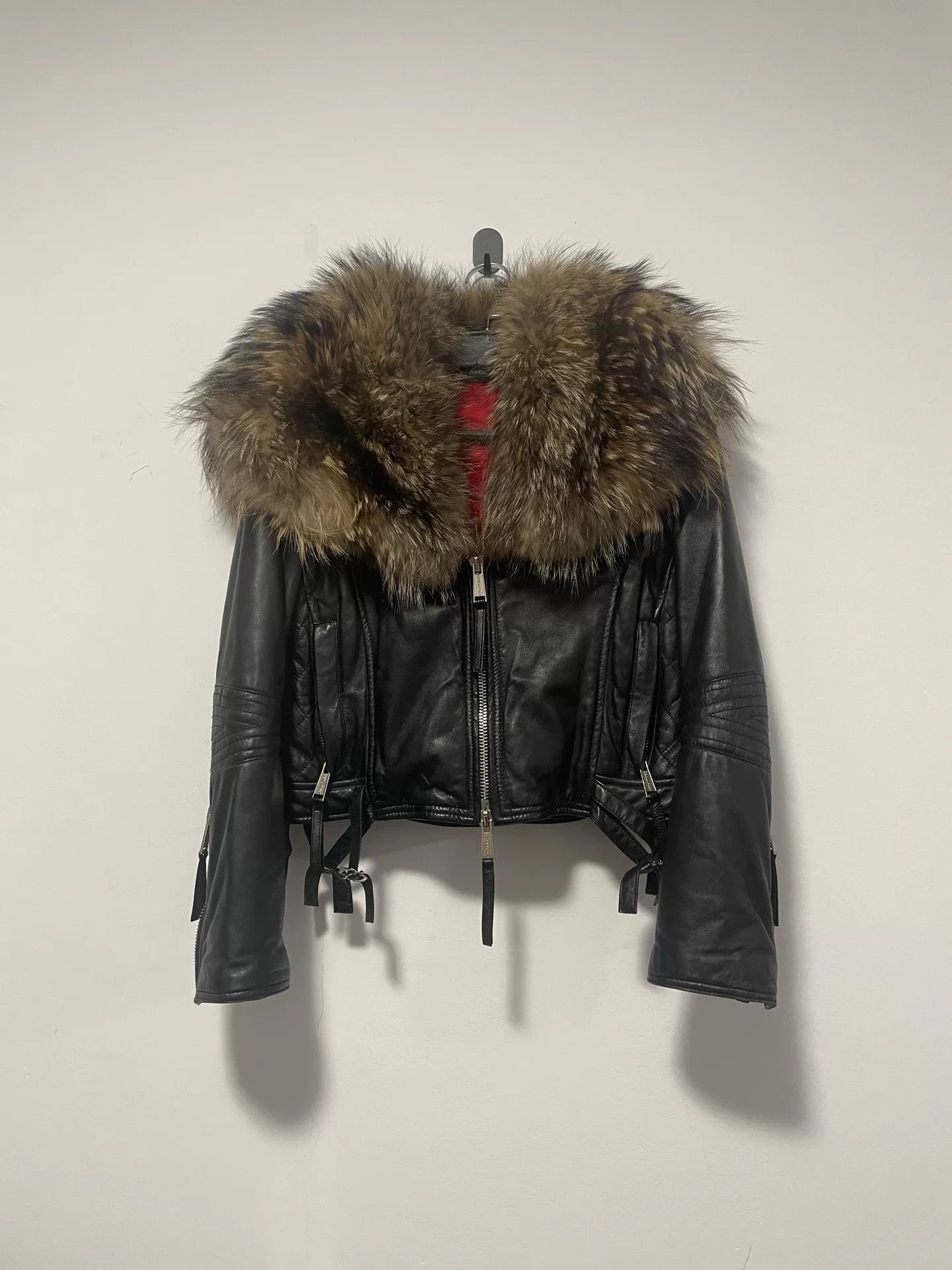 Dsquared2 Dsquared2 Oversized Collar Leather Jacket Size L / US 10 / IT 46 - 1 Thumbnail