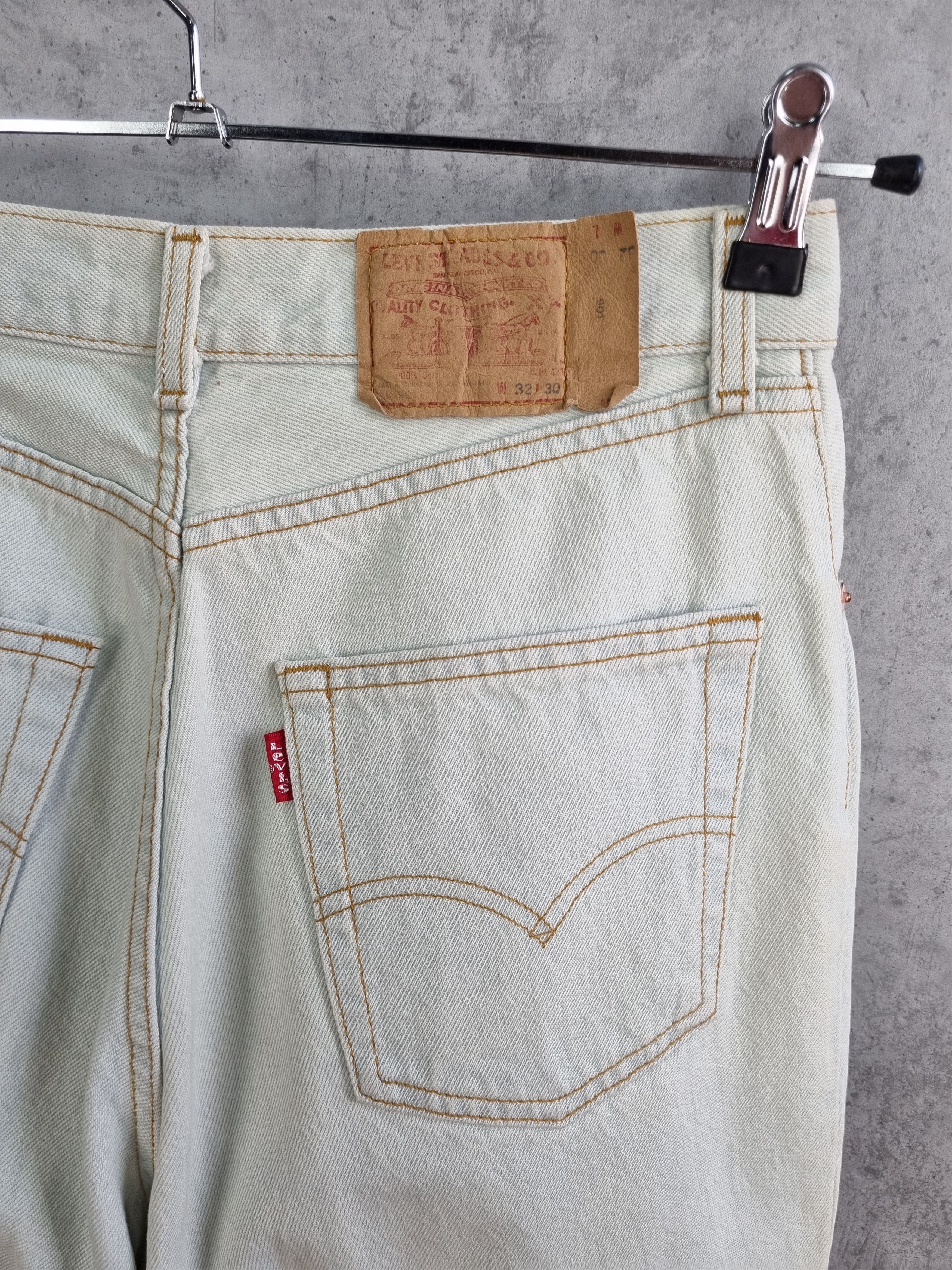 Levi's × Levi's Vintage Clothing 90s Levis France Made Cool Faded Unique Denim Jeans Size US 31 - 19 Thumbnail