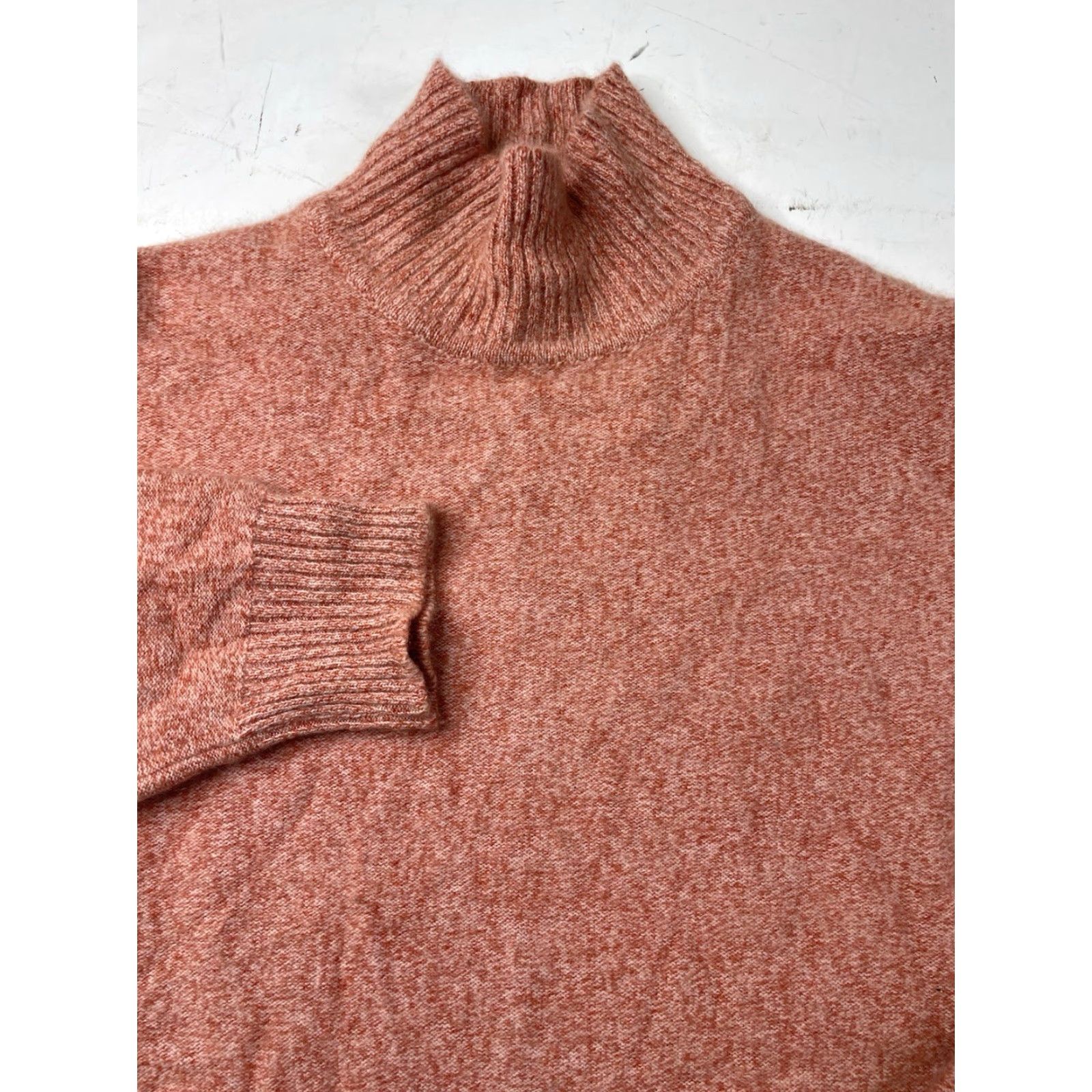 Vintage Holland & Holland Women's Long Sleeve 100% Cashmere Mock Neck Sweater Pink Large Size L / US 10 / IT 46 - 2 Thumbnail