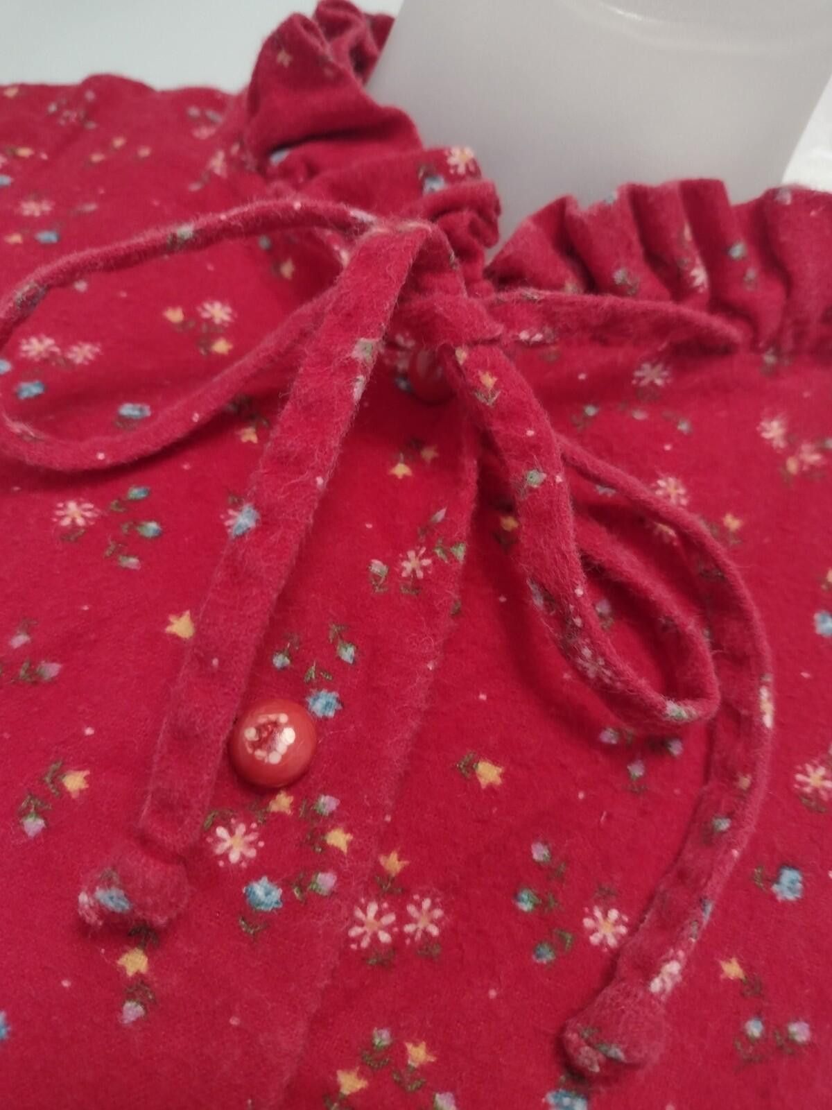 Other VTG 70s Avon Fashions Red Floral Prairie Dress flannel 7/8 Size M / US 6-8 / IT 42-44 - 6 Thumbnail