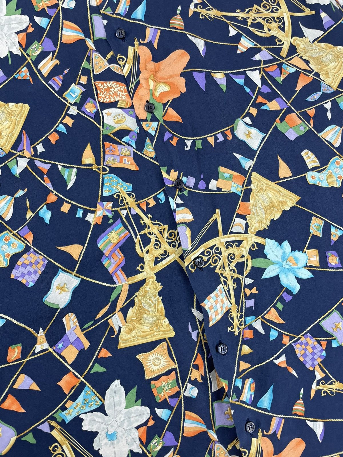 Leonard Paris × Vintage Leonard Paris Vintage Printed Silk Shirt Size US XXL / EU 58 / 5 - 4 Thumbnail