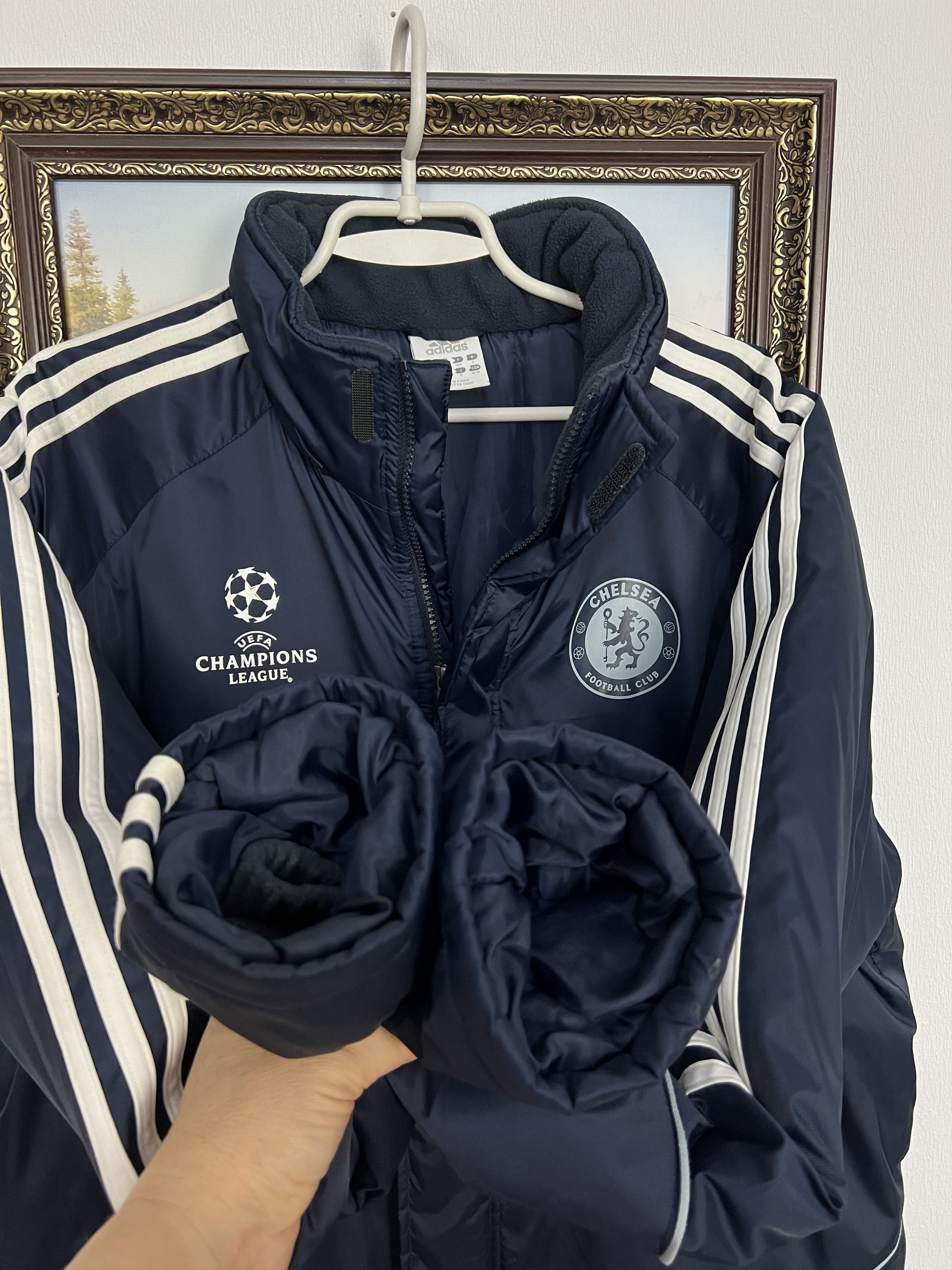 Adidas Vintage Adidas Chelsea Football Padded Jacket Soccer Bomber Size US M / EU 48-50 / 2 - 6 Thumbnail