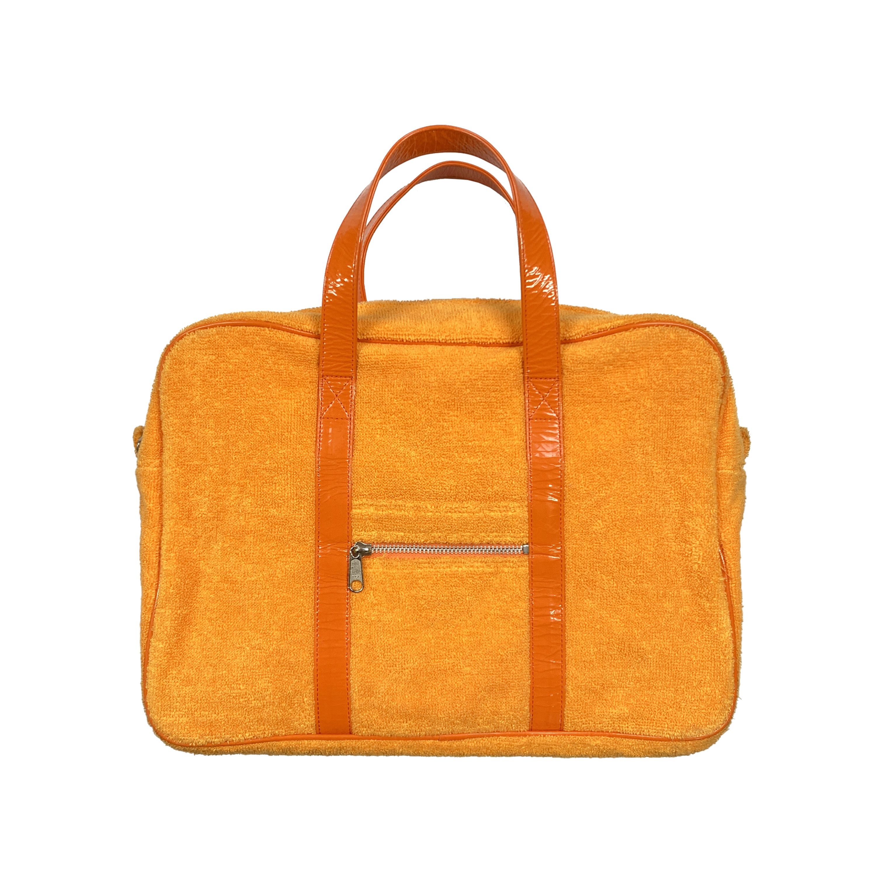Comme Des Garcons x Tricot Comme Des Garcons Vintage 90's Terry Cloth / Towel Top-Handle Bag in Orange, Women's