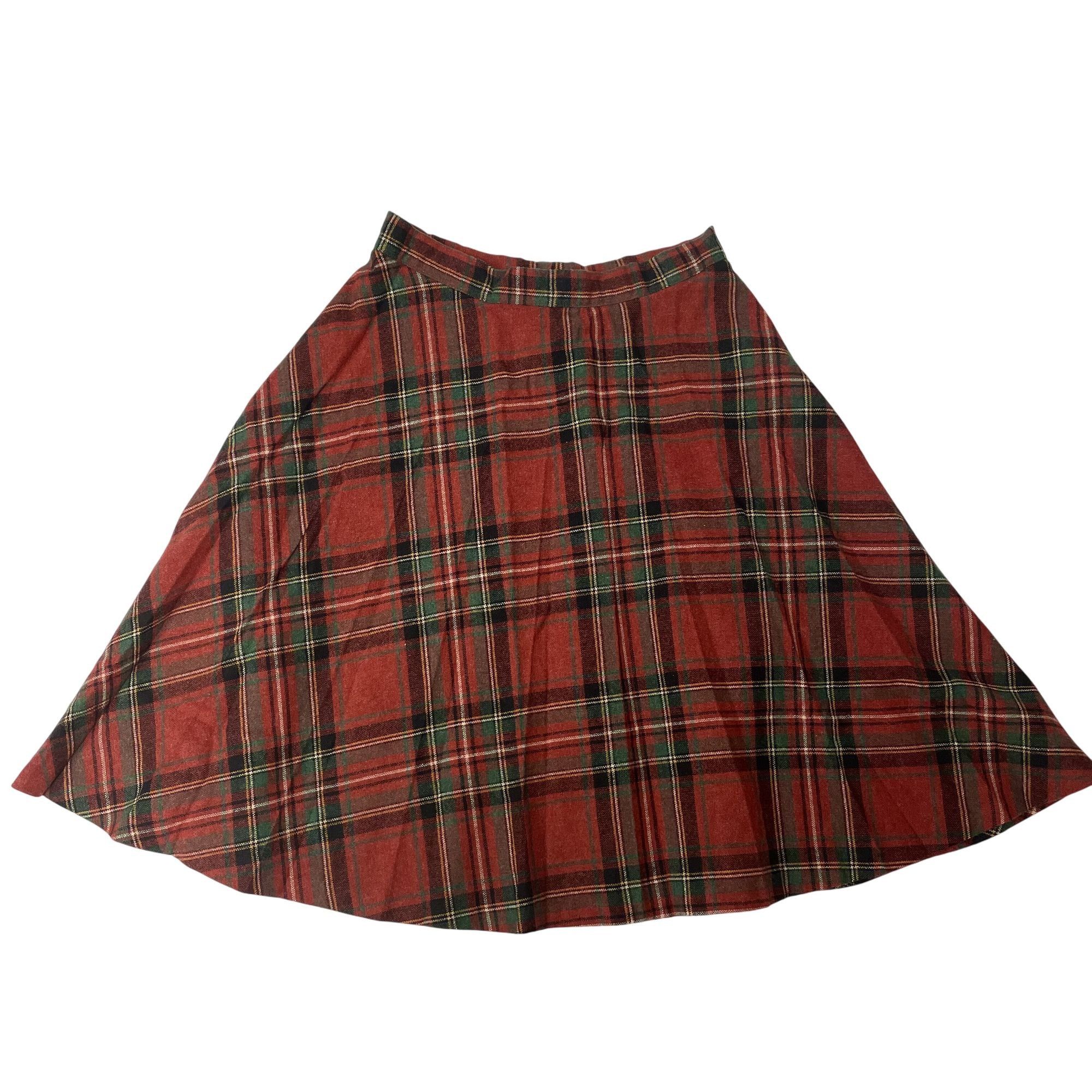 Other Vtg TARTAN MIDI Wool Tweed A Line Flared Skirt XS Size 28" / US 6 / IT 42 - 1 Thumbnail