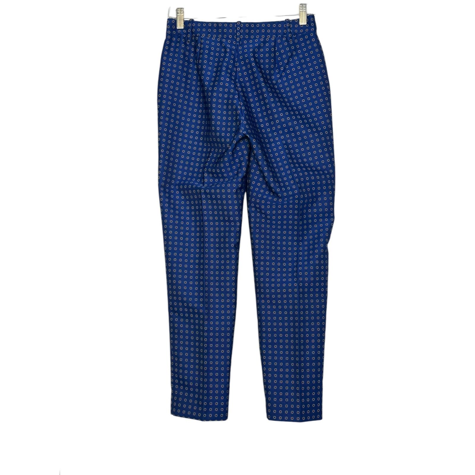 J.Crew J.Crew blue red floral dots dressy pants size small Size 28" / US 6 / IT 42 - 8 Thumbnail